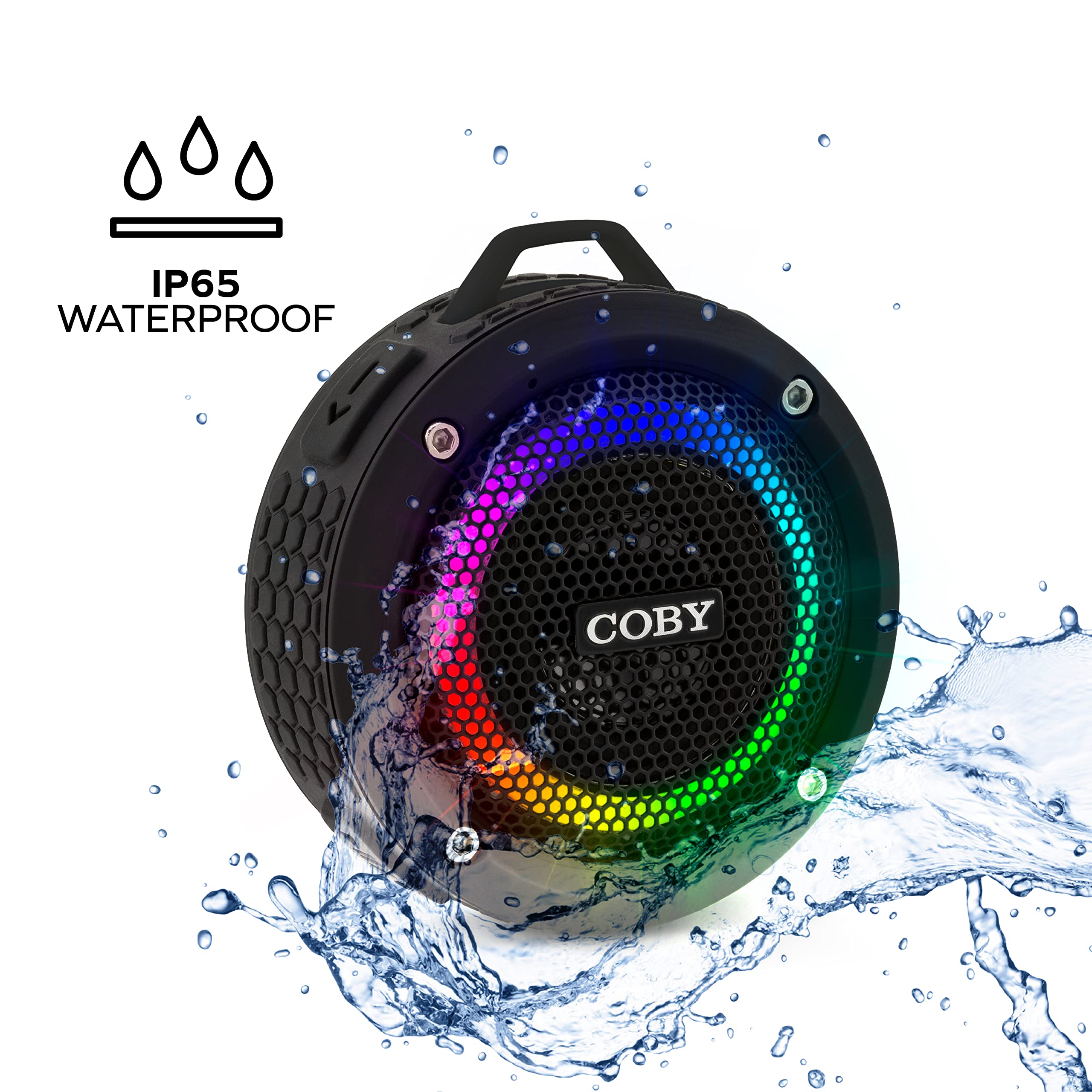 Coby Waterproof True Wireless Bluetooth Speakers - 3W Hi-Quality Sound, 33-Ft Range, Pairable, IPX7 Rated, Perfect for Shower, Pool, Beach & Outdoor Adventures