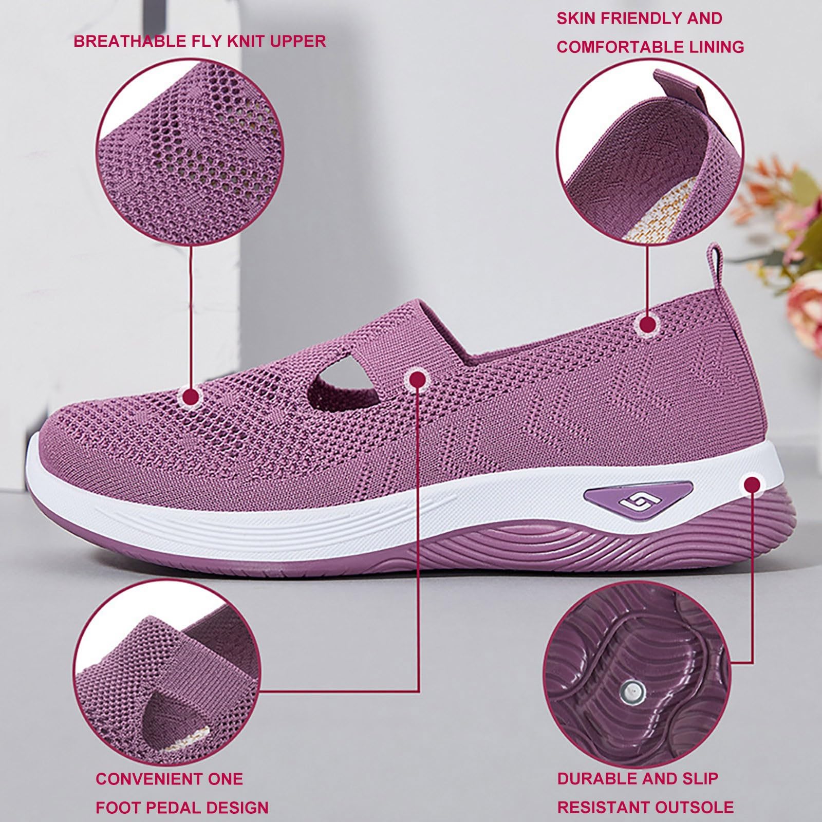 Women's & Men's Lightweight Woven Slip-On Sneakers - Orthopedic Running Shoes for Casual & Dress Wear - Black Tennis Shoes & Loafers for Walking, Work & Everyday Comfort