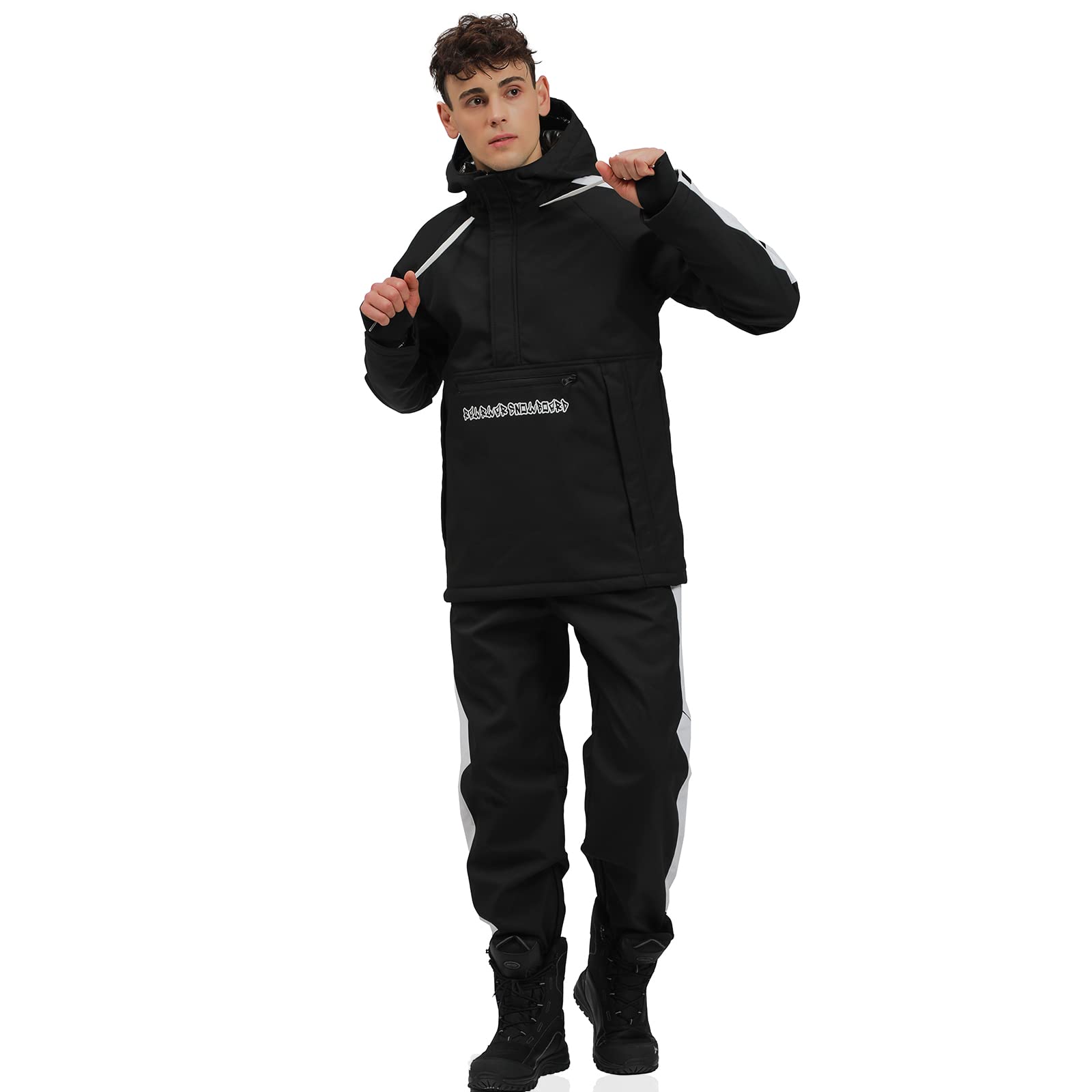 **Men's Waterproof Ski Jacket & Pants Set - Windproof Insulated Snowsuit with Hood for Skiing & Snowboarding - Perfect for Winter Sports & Outdoor Adventures**