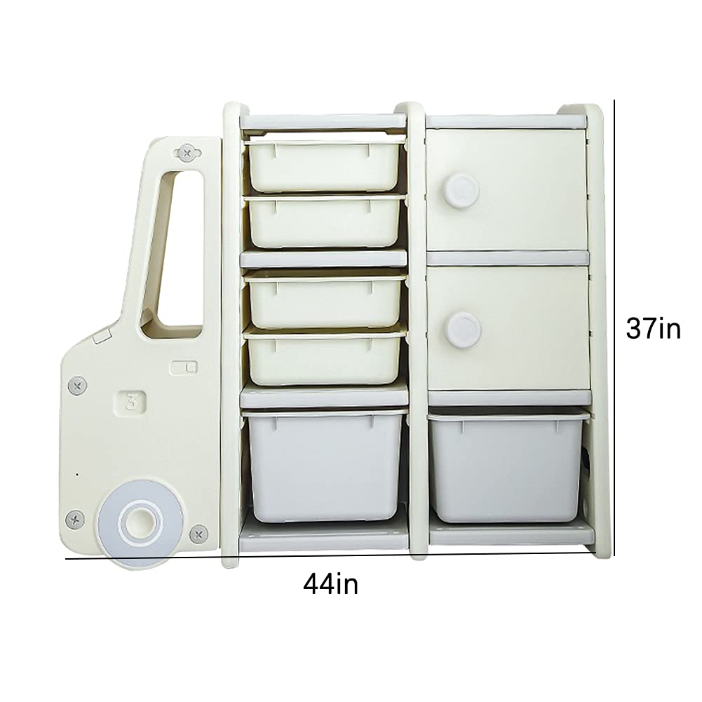 WAYUTO Extra Large Kids Toy Storage Organizer - 6 Bin Toy Organizer with Shelves, Closet Organizer for Bedroom, Playroom & Living Room - Perfect for Organizing Toys, Books & Clothes (White)