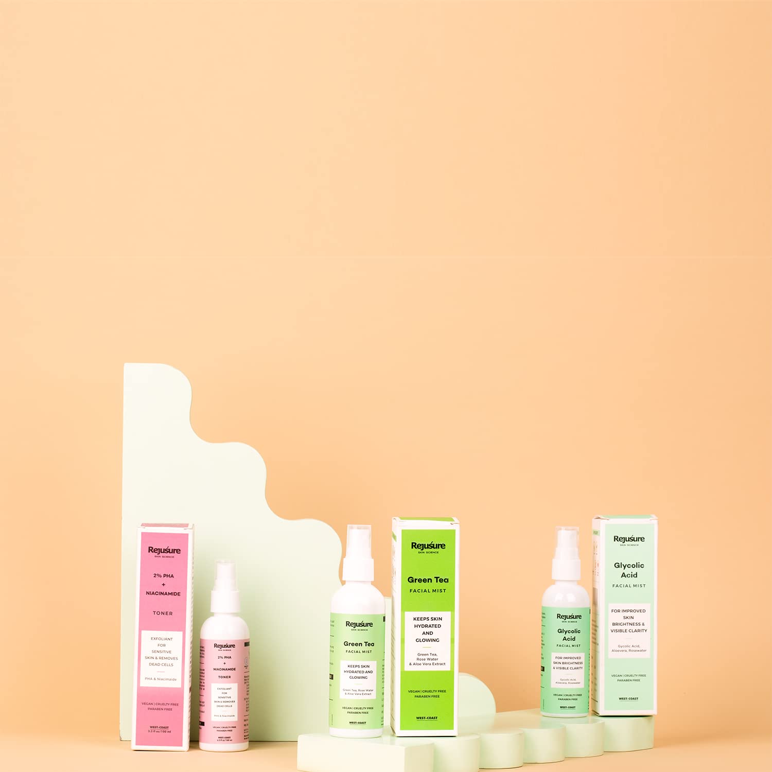 Rejusure Glycolic Acid Face Mist - Exfoliating & Hydrating Facial Spray for Skin Brightness & Clarity | 100ml | Perfect for Daily Skincare Routine & On-the-Go Refreshment