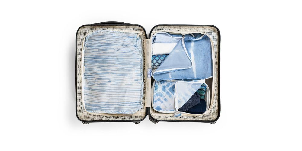 Eco-Friendly Travel Packing Cubes Set - 3 Sizes (Indigo) - Sustainable Recycled Polyester Luggage Organizers for Stress-Free Packing | Perfect for Business Trips, Vacations & Weekend Getaways