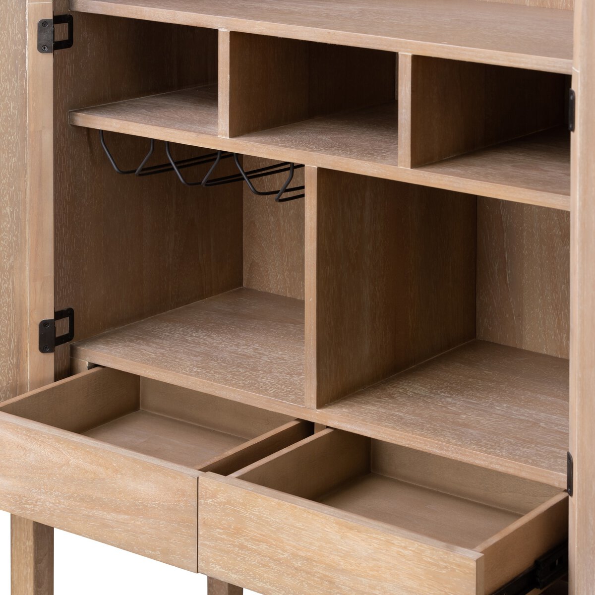 Stylish Alton Bar Cabinet with Glass Doors - Perfect for Home Bar, Living Room & Dining Room Storage | Modern Liquor Cabinet for Wine, Cocktail & Glassware Organization