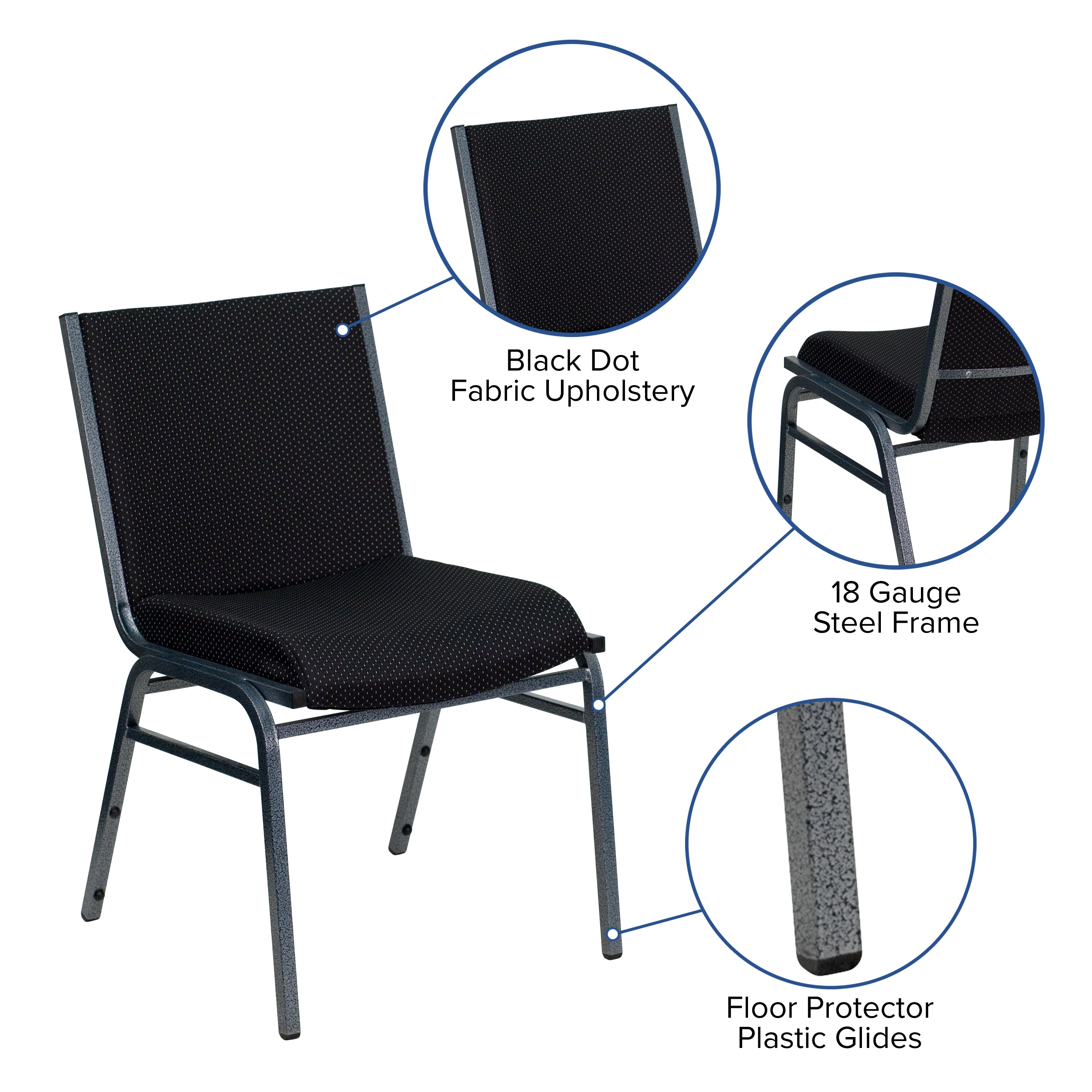 FLASH HERCULES Series Heavy Duty Patterned Fabric Stack Chair - Durable & Comfortable for Office, Events, and Outdoor Use