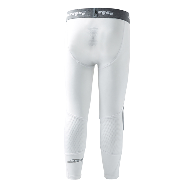 Boys' White Basketball 3/4 Length Compression Tights - Breathable Workout Leggings for Running, Training & Sports Performance