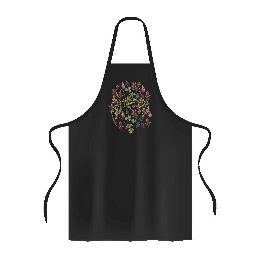 Vintage Floral Kitchen Aprons for Women - Adjustable Printed Chef Apron with Pockets - Flowers Design Cooking Apron - Perfect for Baking, BBQ, Cooking & Hosting