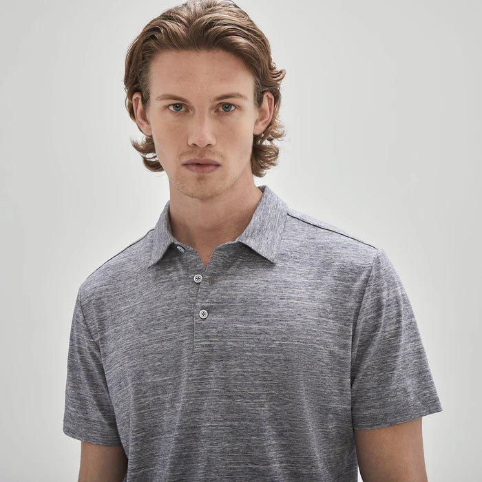 Robert Barakett Heathered Short Sleeve Polo Shirt for Men - Breathable Cotton Blend Casual & Business Wear - Perfect for Golf, Office & Summer Outings