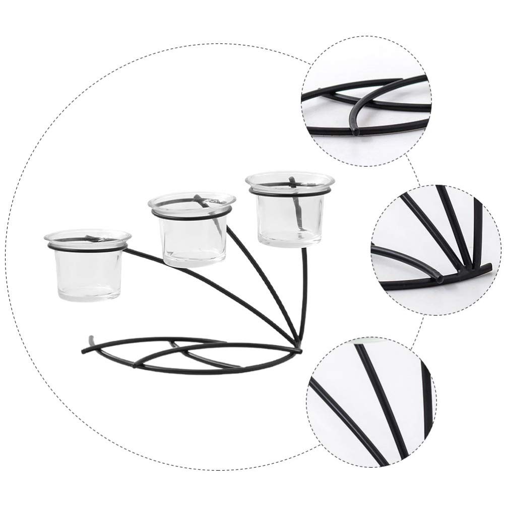 Elegant Hemoton Metal Candle Holder - Modern Tea Light & Pillar Candle Stand with Glass Fragrance Cup - Perfect for Spring Festival Decor, Home Decor, Wedding Centerpieces & Romantic Dinner Ambiance