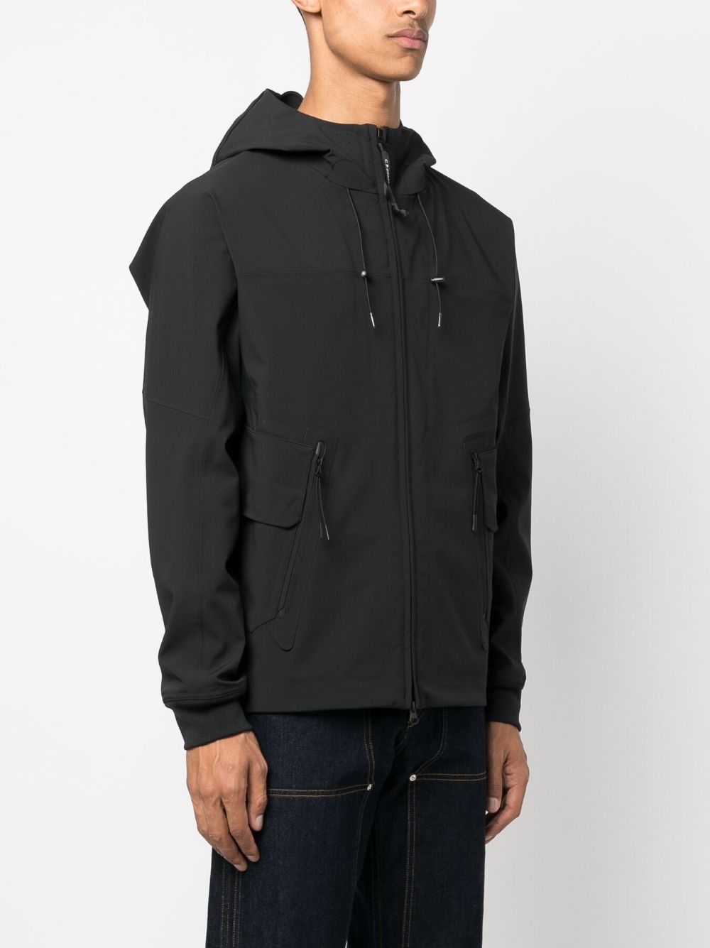 CP COMPANY METROPOLIS Jacket for Men - Waterproof Windbreaker with Hood, Lightweight Outdoor Jacket for Hiking, Travel & Urban Style (Black)