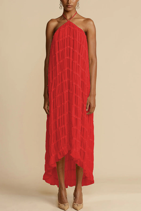 Versatile Vintage Pleated Drawstring Waist Tiered Maxi Skirt for Women | Boho Chic Flowy Long Skirt | Perfect for Casual Outings, Beach Vacations & Summer Festivals