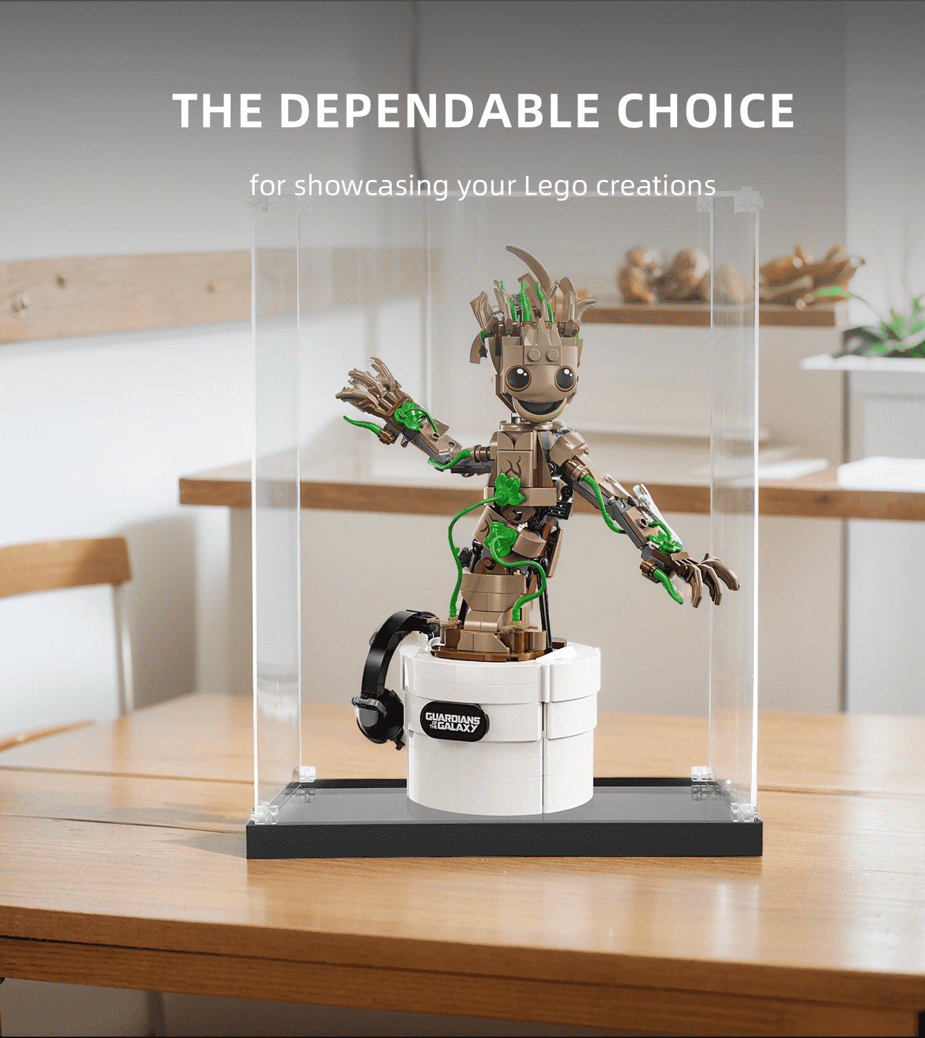 LEGO Super Heroes Dancing Groot 76297 Display Case - Premium Acrylic Showcase for Collectible LEGO Sets | Perfect for Home Decor, Office Display & Gift Giving