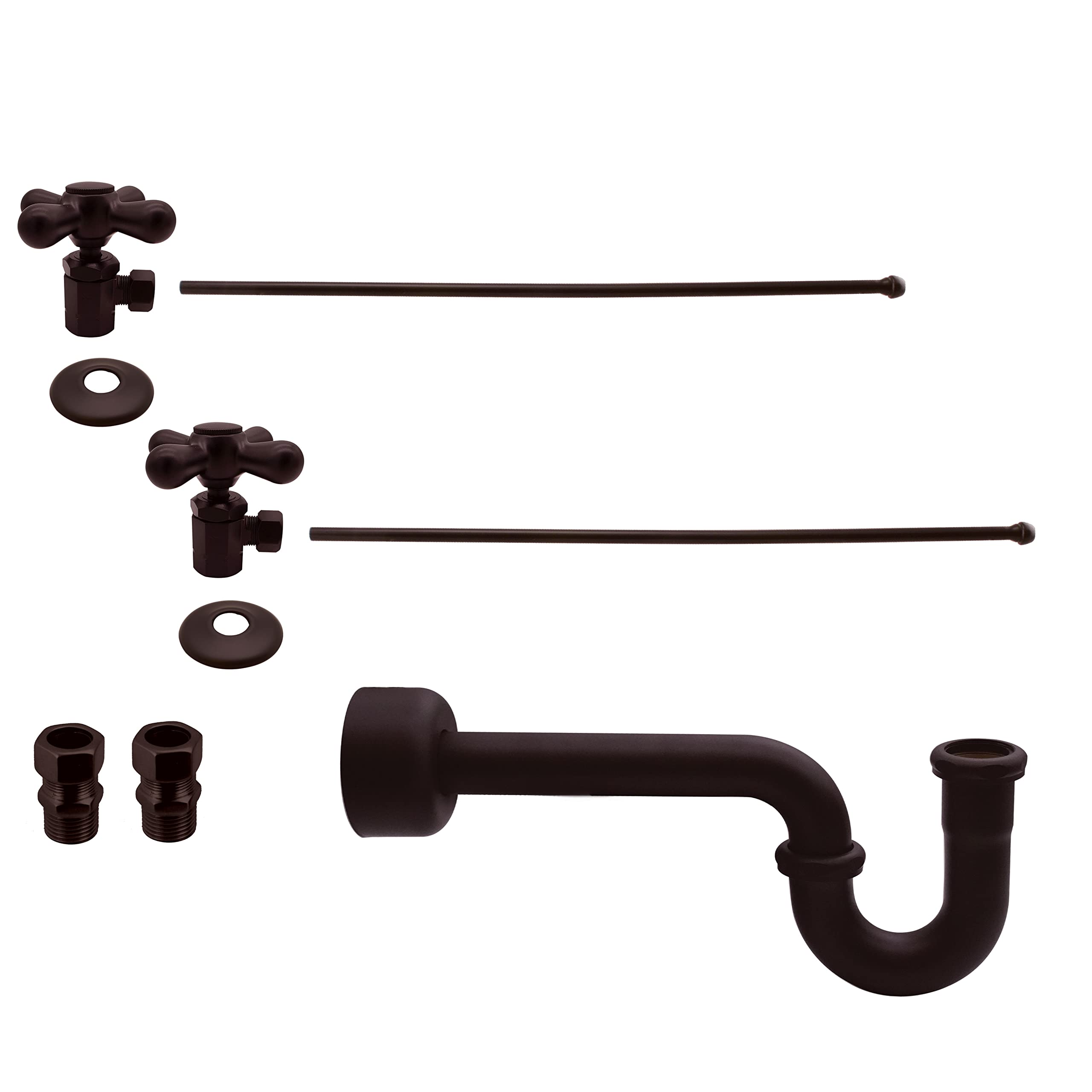 Westbrass D1838L-12 Oil Rubbed Bronze Traditional Pedestal Lavatory Faucet Kit with Cross Handles - Perfect for Vintage Bathroom Renovation and Classic Home Decor