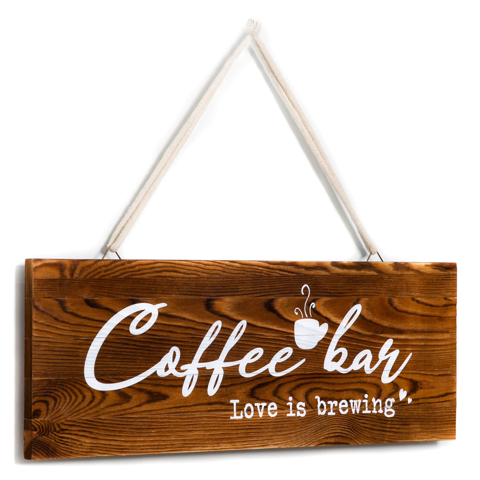 6x17 Inch Rustic Wood Coffee Bar Sign - 'Love Is Brewing' - Farmhouse Wall Decor for Home, Office & Kitchen | Perfect for Coffee Shop, Café & Kitchen Décor