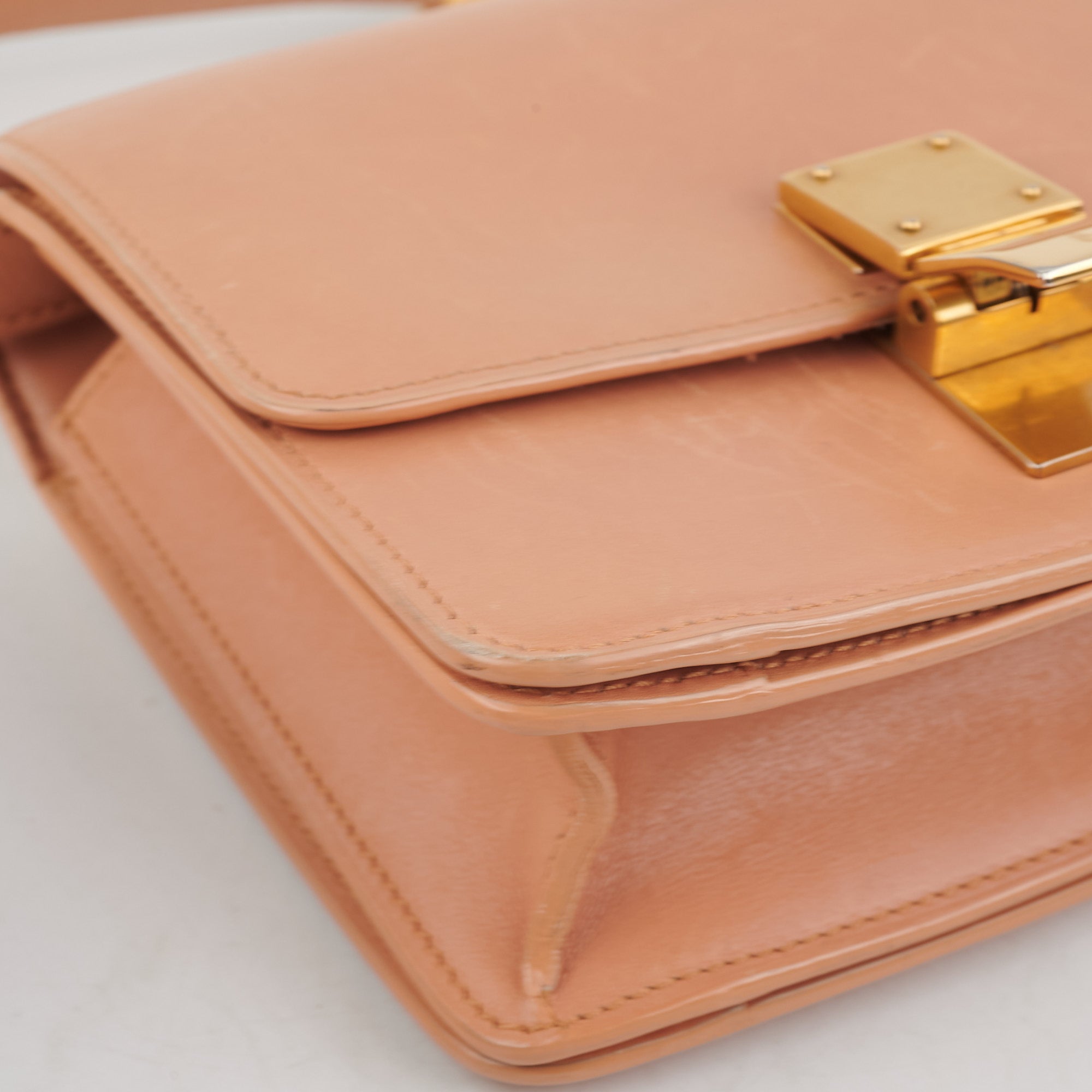 Celine Small Box Bag in Beige | Genuine Leather Crossbody Purse for Women | Perfect for Work, Travel & Everyday Use