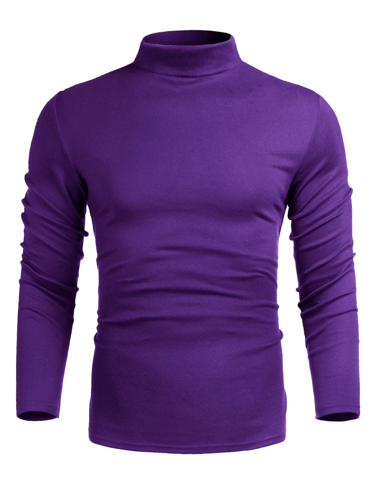 Poriff Men's Slim Fit Turtleneck Sweater - Long Sleeve Mock Neck Pullover for Casual Wear | Perfect for Office, Date Night & Fall Layering