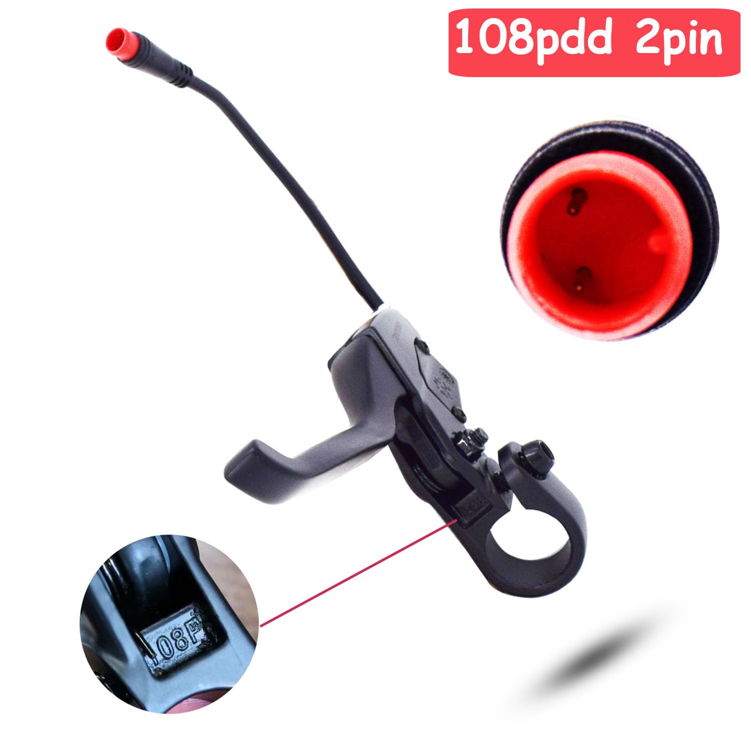 Y&TREFEN Ebike Brake Lever Set - 2 Pin Male Brake Levers for Electric Bicycle - Compatible with 108PDD Models - Perfect for Commuting, Mountain Biking & Urban Riding