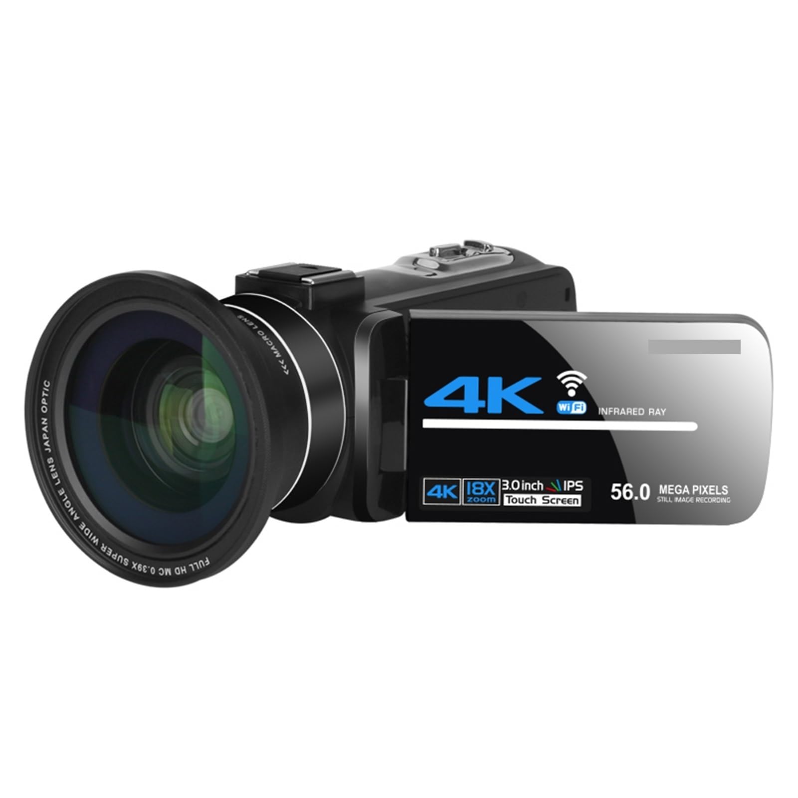 4K WiFi Video Camera with Night Vision - 56MP Vlog Recorder for Outdoor Streaming & Photography (32G SD Card Included) - Perfect for Vlogging and Live Streaming