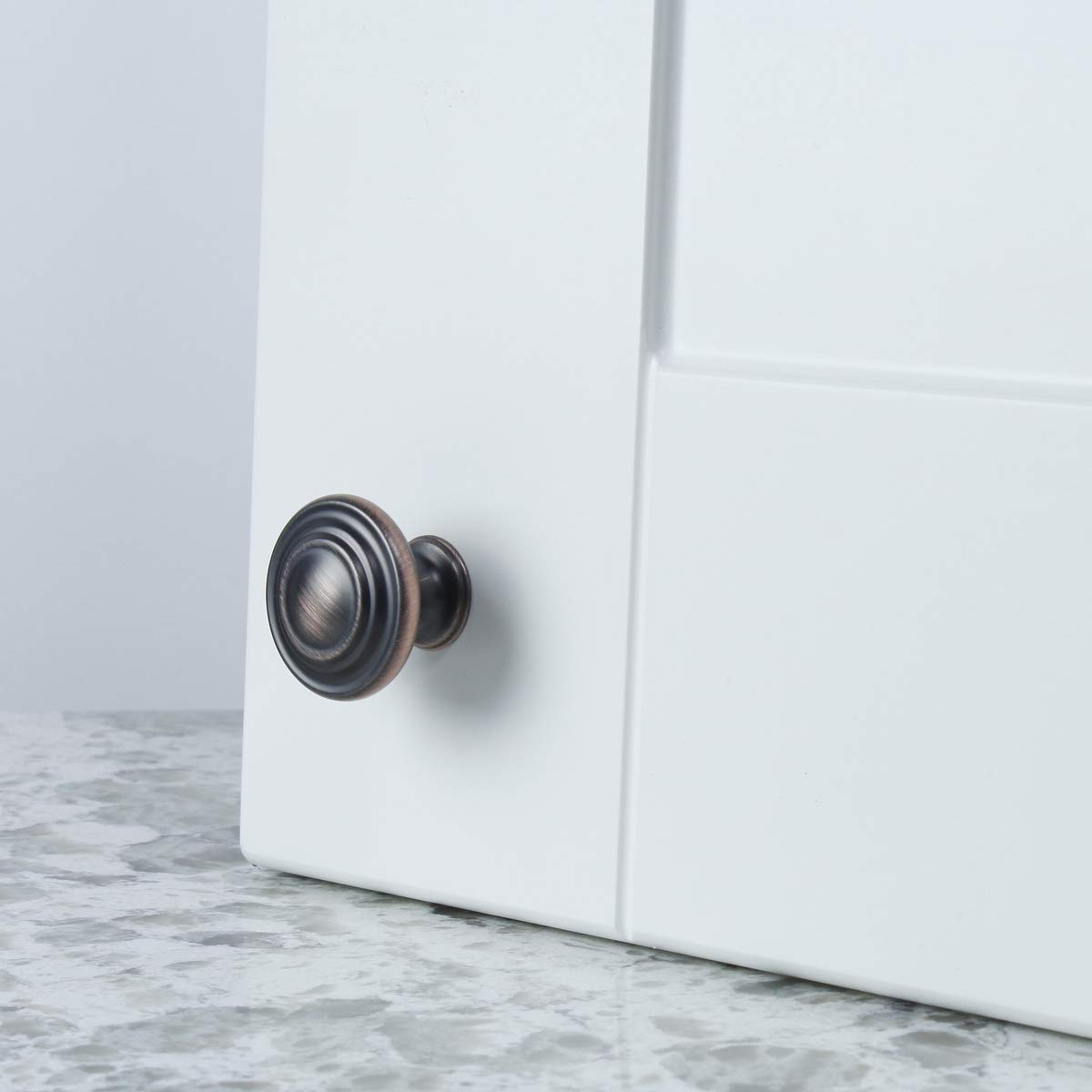 250 Pack Century Builders Choice Oil Rubbed Bronze Cabinet Knobs 1-1/4 Inch Diameter - Elegant Vanity Drawer Pulls for Kitchen, Bathroom & Furniture Upgrade (07015-OBH)