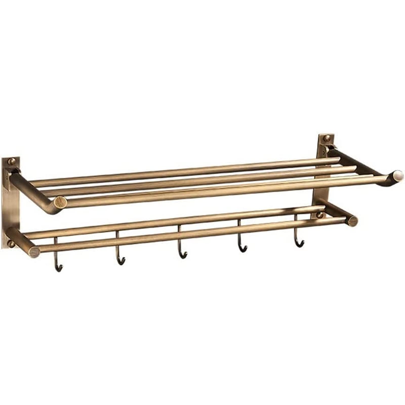 Antique Copper Bathroom Towel Rack - 60cm Vintage Bronze Towel Holder, European Style Bathroom Shelf for Hand & Bath Towels - Perfect for Rustic, Farmhouse & Luxury Bathroom Decor