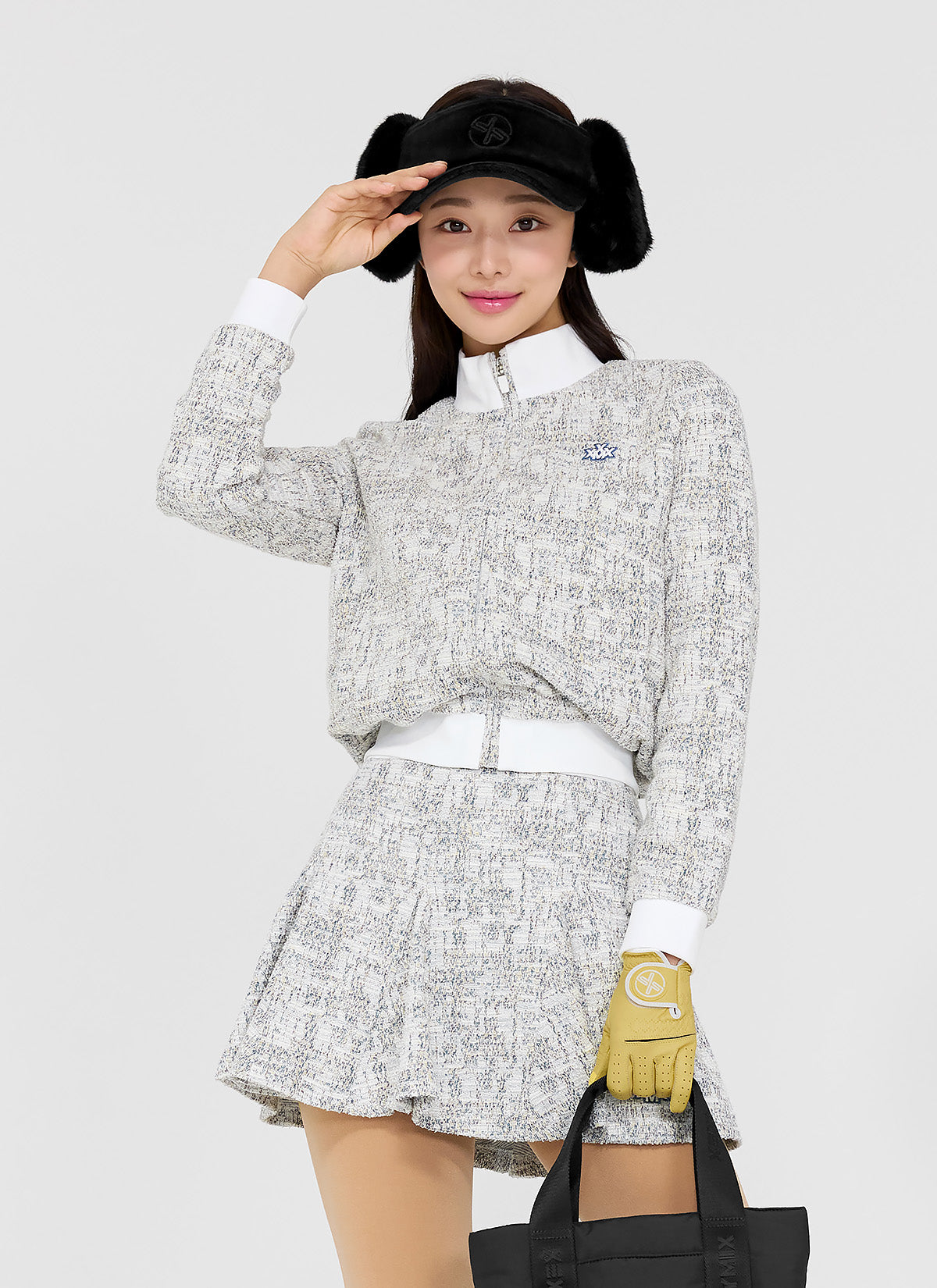 Vintage Tweed Flare Skirt for Women - High Waist A-Line Mini Skirt with Pockets - Perfect for Office, Party & Fall Outfits