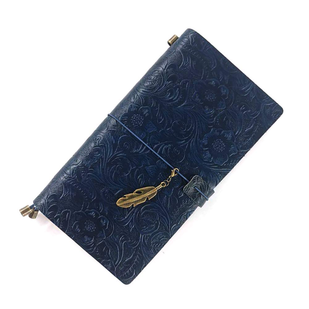 Handmade Refillable Blue Leather Journal - Vintage Leather Notebook with Bookmark for Men & Women, Sketchbook & Notepad for Writing, Travel, Gifts (Blue, Standard) | Perfect for Journaling, Note Taking, Travel Companion, Birthday & Anniversary Gifts