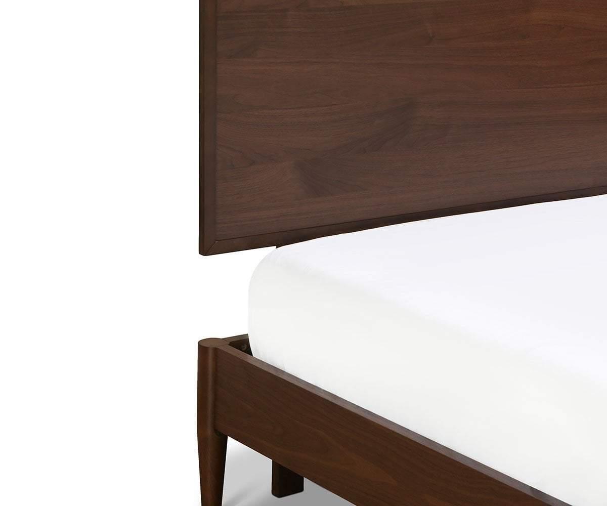 Juneau Panel Bed - Queen Size Upholstered Platform Bed Frame with Wooden Headboard - Modern Bedroom Furniture for Home Decor & Guest Room Setup