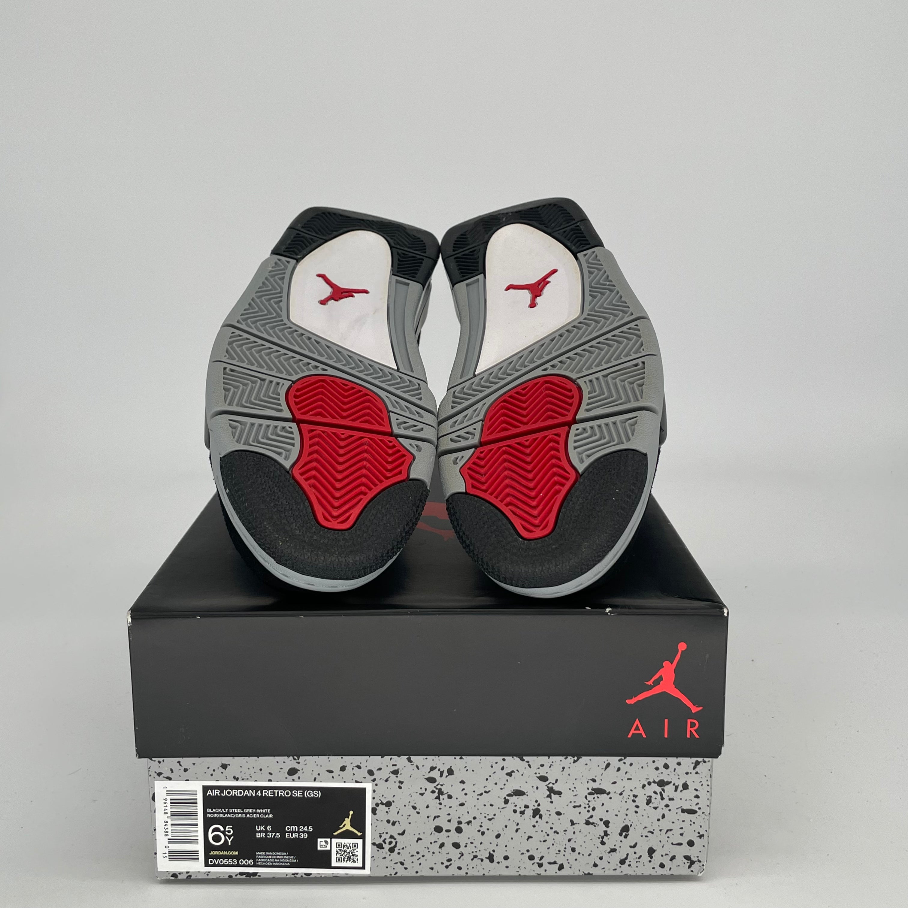 Original Air Jordan 4 Black Canvas Sneakers - Women's Size 6.5/8W (DV0553-006) | Retro Basketball Shoes for Streetwear & Casual Fashion