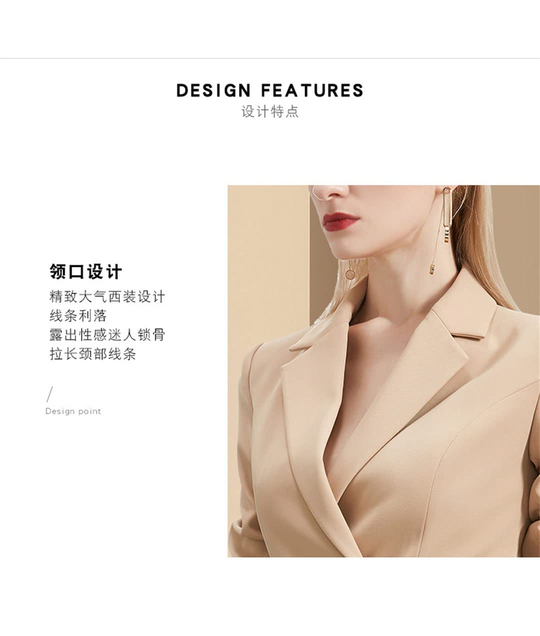 Women's Asymmetrical Blazer Dress & Mini Skirt 2-Piece Set - Long Sleeve Office Work Suit Jacket with Skirt for Business, Formal Events & Professional Outfits