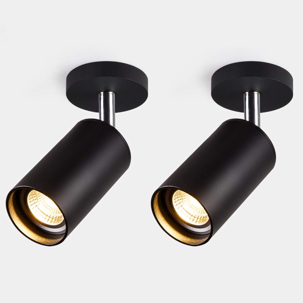 2 Pack Adjustable LED Wall Sconce Light Fixture - Rotatable GU10 Ceiling Spotlight in White/Black/Gold - A++ Energy Efficient for Bedroom, Living Room & Reading Nook - Modern Surface Mounted Accent Lighting for Home Decor