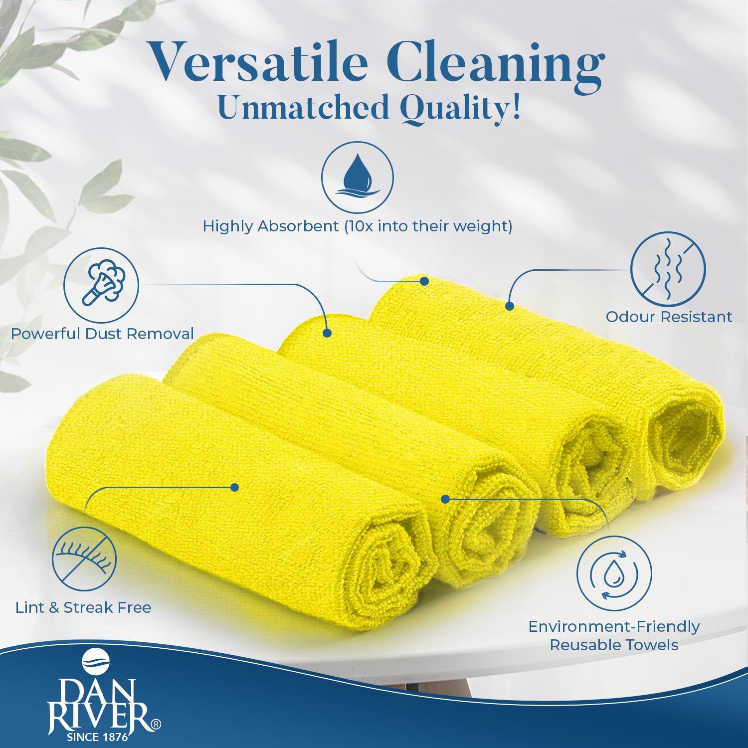 12-Pack DAN RIVER Premium Microfiber Cleaning Cloths (12