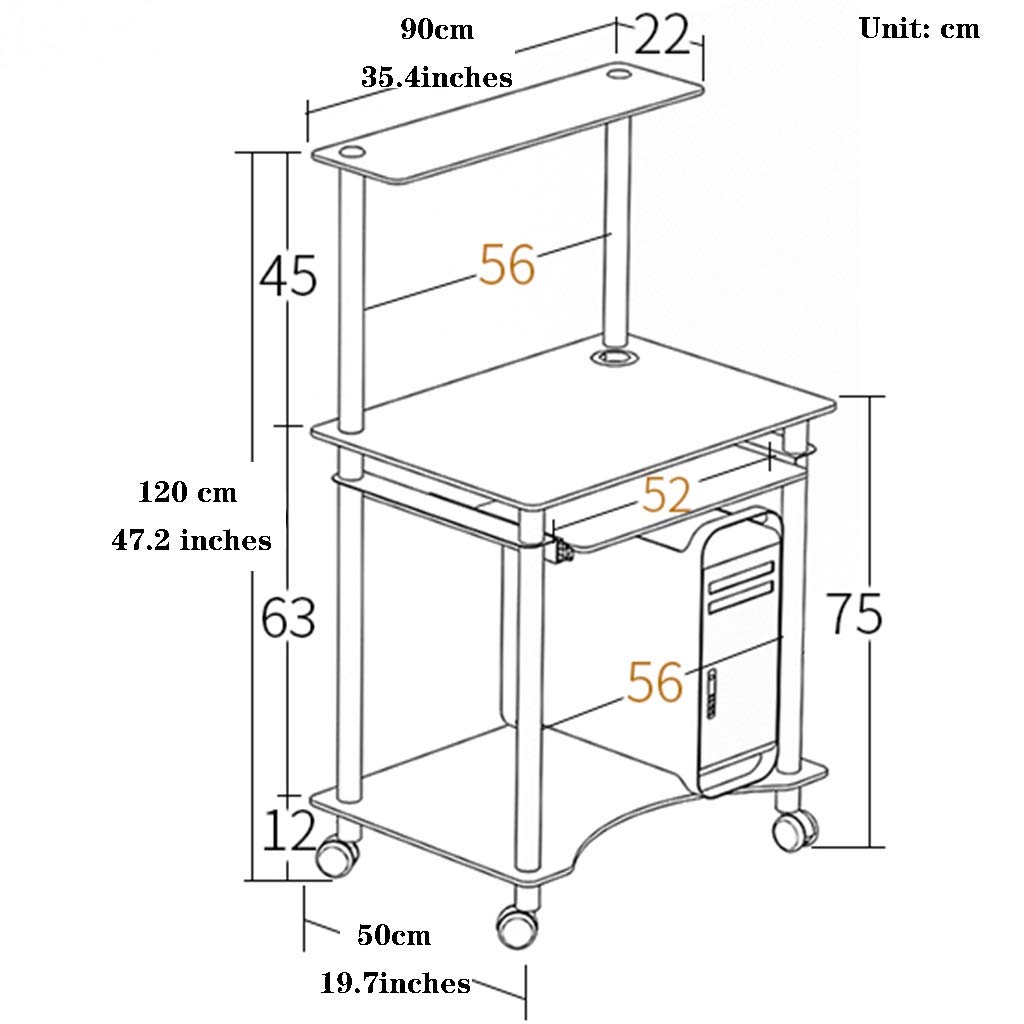 Ergonomic Computer Desk with Storage Shelves & Removable Tempered Glass Top - Compact Home Office Desk, Easy Assembly Writing Table for Small Spaces | Perfect for Remote Work, Gaming & Study