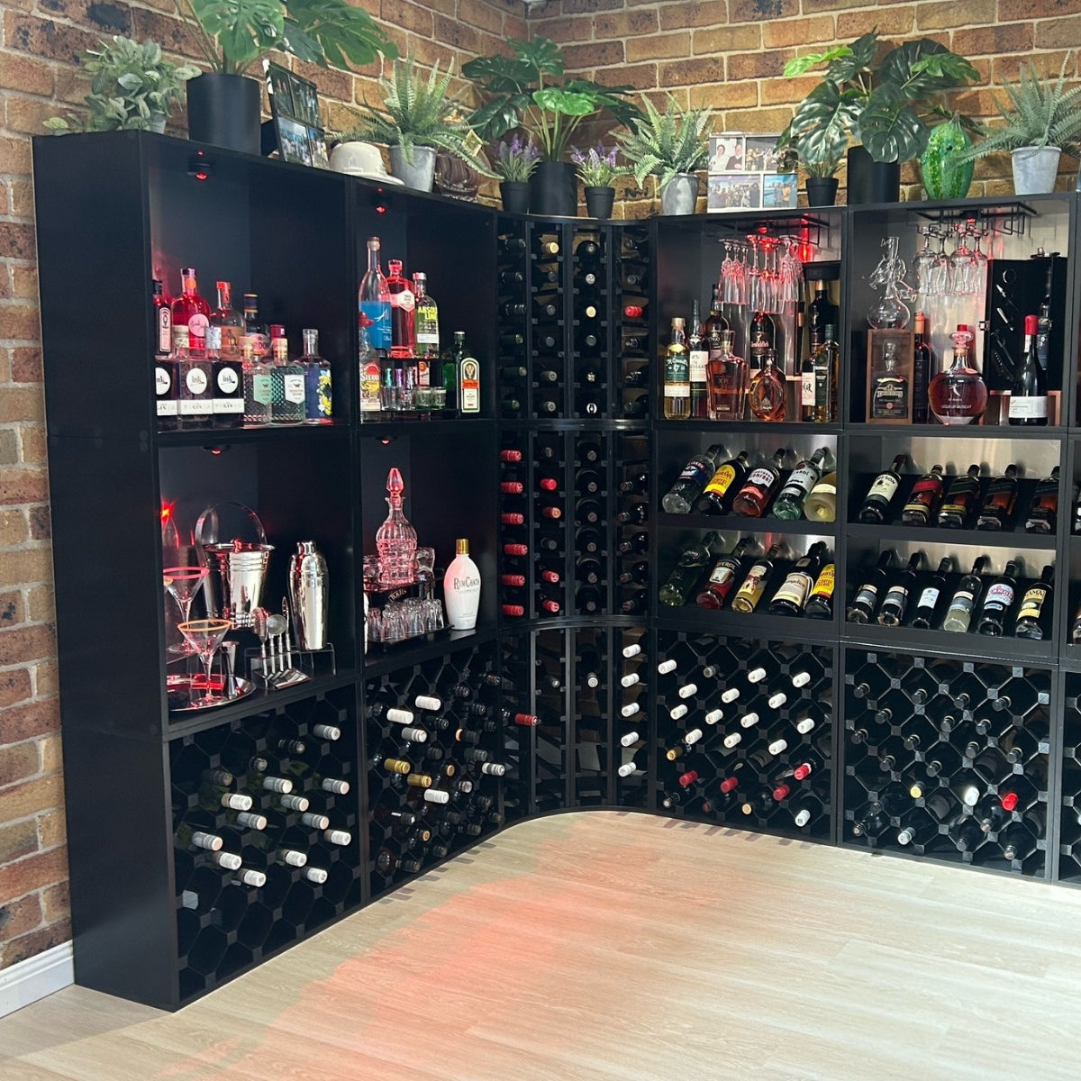 25 Bottle Diamond Cube Wine Rack - 18mm Thick Solid Wood Wine Storage for Kitchen, Bar, or Dining Room | Space-Saving Wine Organizer for Home & Office Use