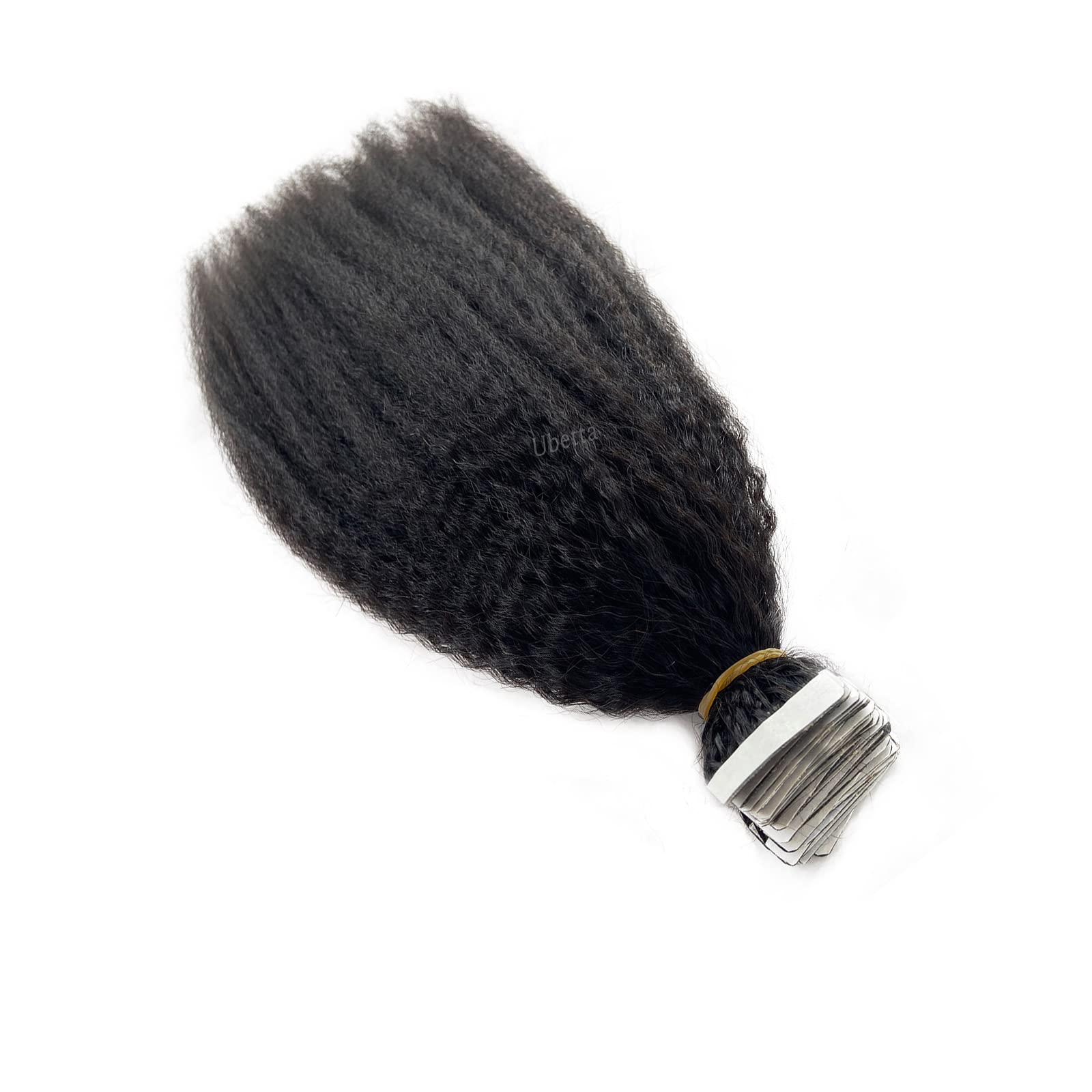 Tape in Hair Extensions 24 Inch Kinky Straight Human Hair - 40 Pieces 100g Natural Black Invisible Tape Extensions for Black Women | Perfect for Short Hair, Styling, Volume Boost & Everyday Wear