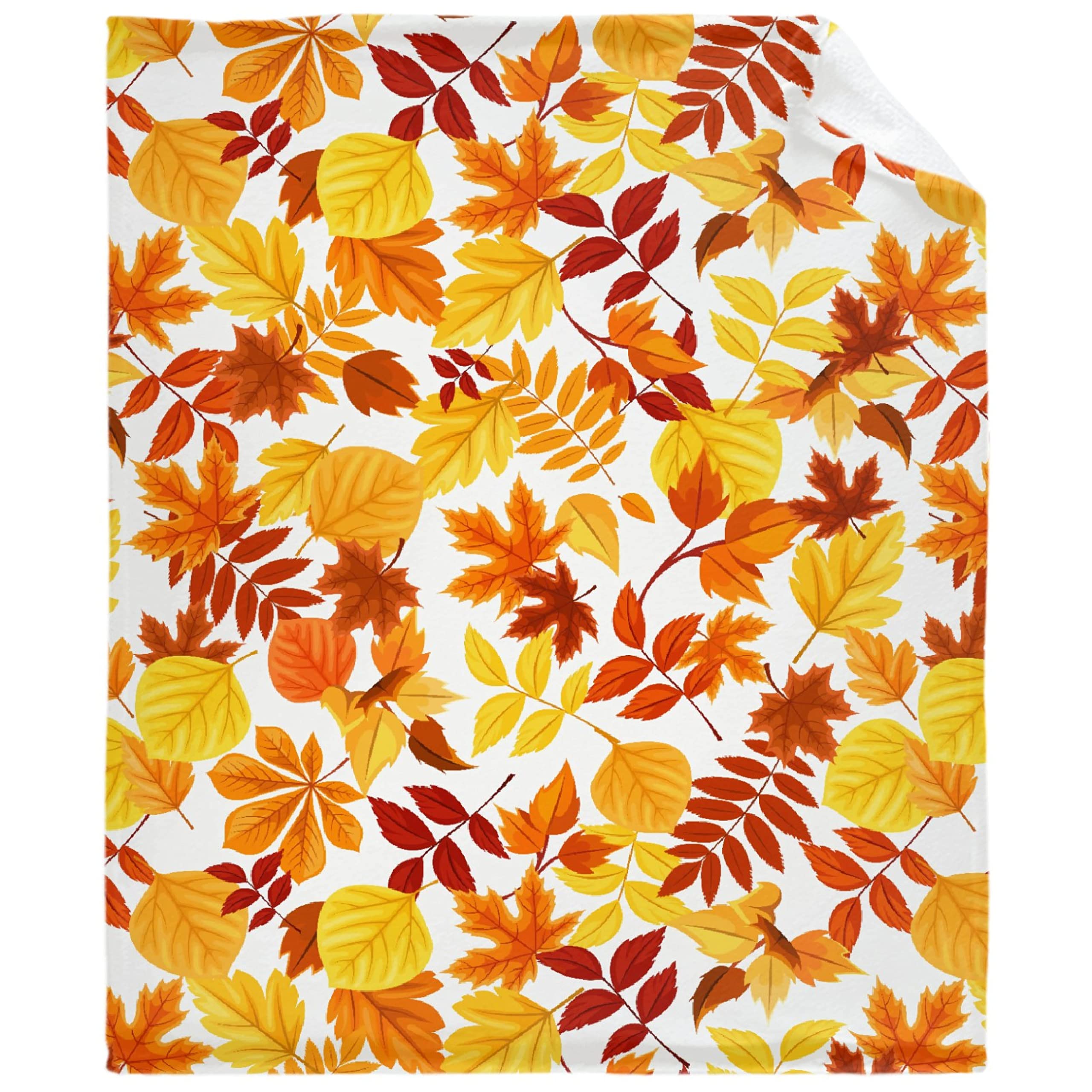 Todeyya Autumn Leaves Throw Blanket - Ultra Soft Flannel Fleece Blanket for Gifts | Plush Lightweight Cozy Microfiber Blanket 120
