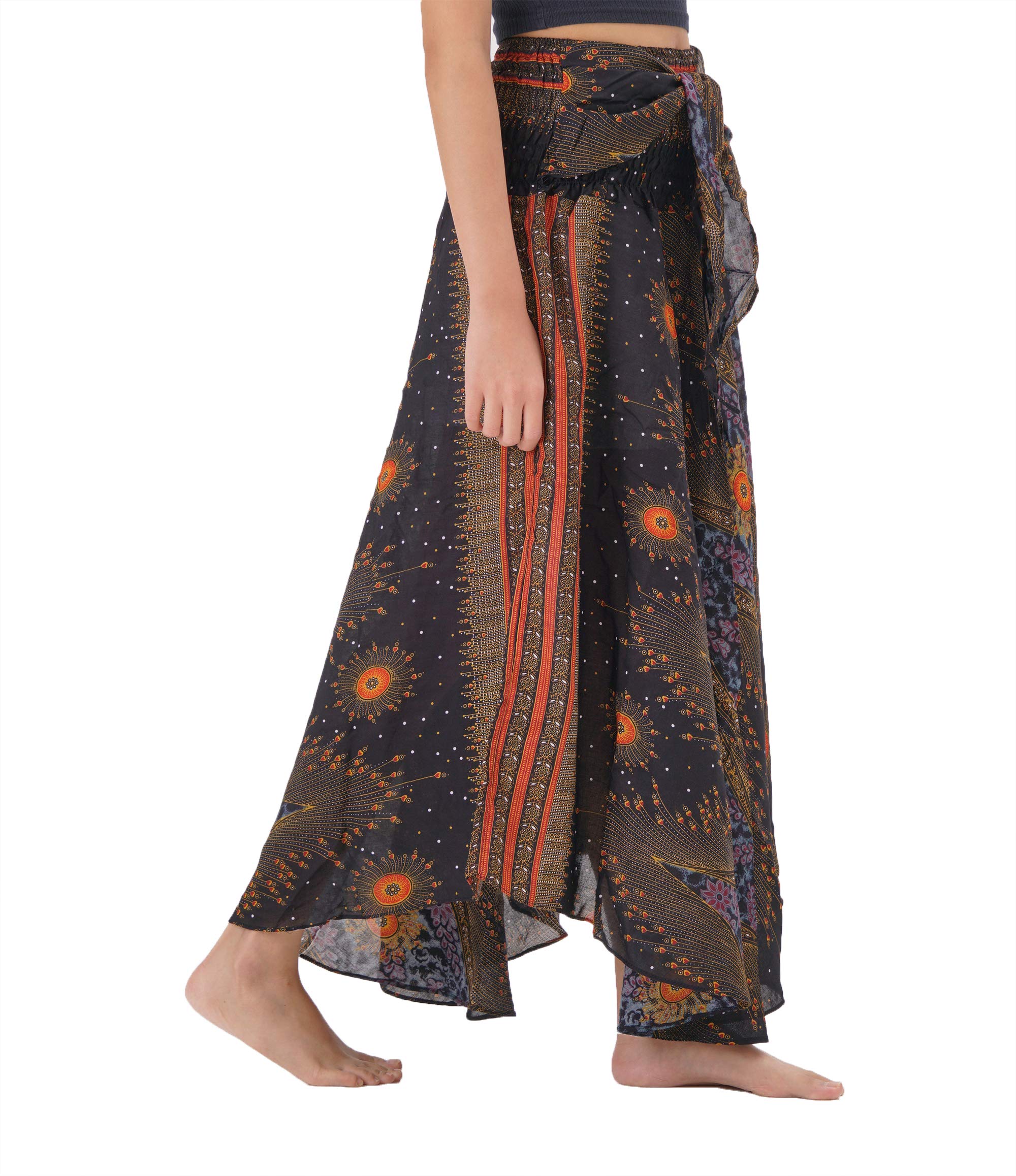 Women's Long Boho Maxi Skirt with Floral Print - Perfect for Beach, Vacation, and Summer Outfits