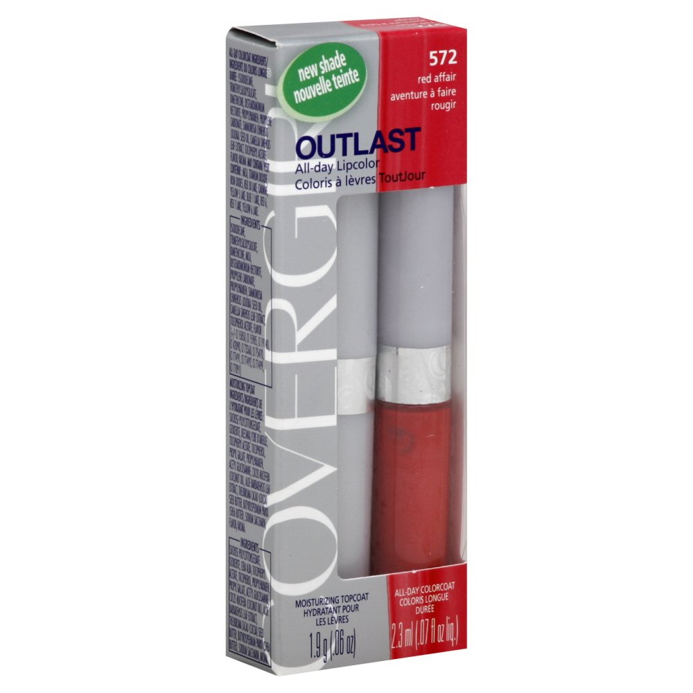CoverGirl Outlast All-Day Lipstick - Red Affair 572, Long-Lasting Matte Lip Color for Women, Perfect for Work, Date Night & Special Occasions