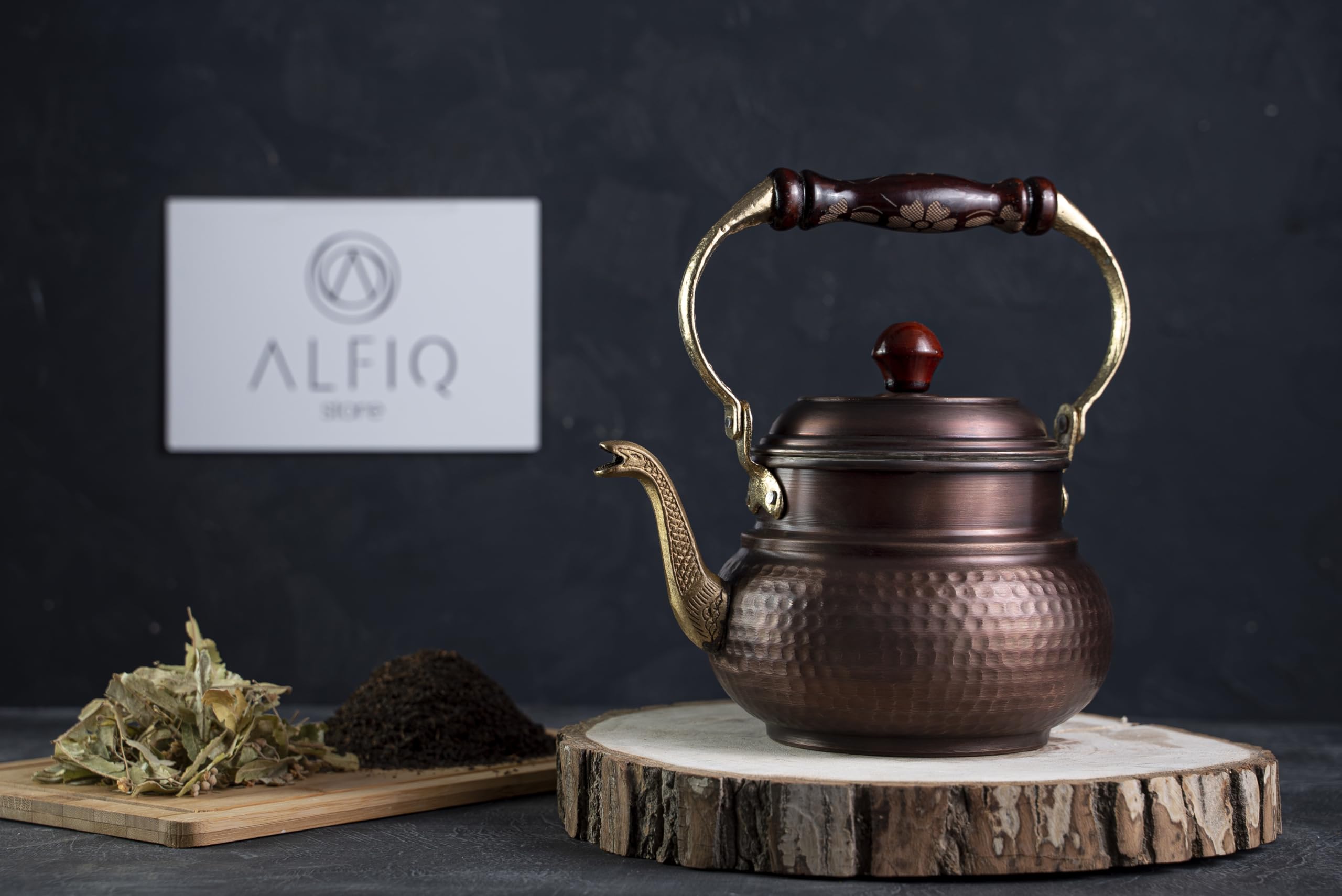 1.6 Quart (1.5 Liter) Solid Copper Stovetop Teapot - 100% Pure Copper Kettle with Dark Patina Finish for Tea Brewing | Perfect for Home Kitchen, Afternoon Tea, and Gift Giving