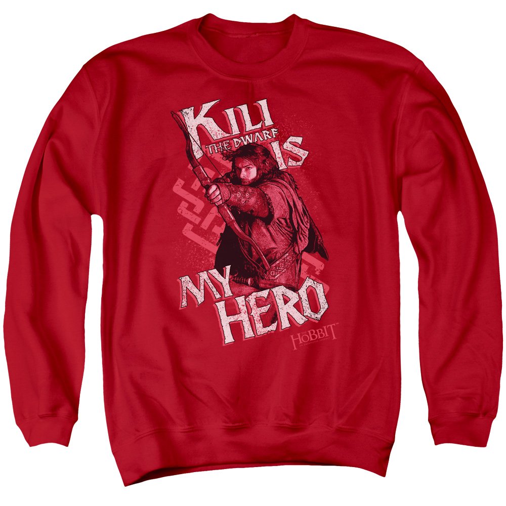 The Hobbit Kili is My Hero Unisex Crewneck Sweatshirt for Men & Women - Comfortable Cotton Pullover for Fantasy Fans, Movie Lovers & Casual Wear