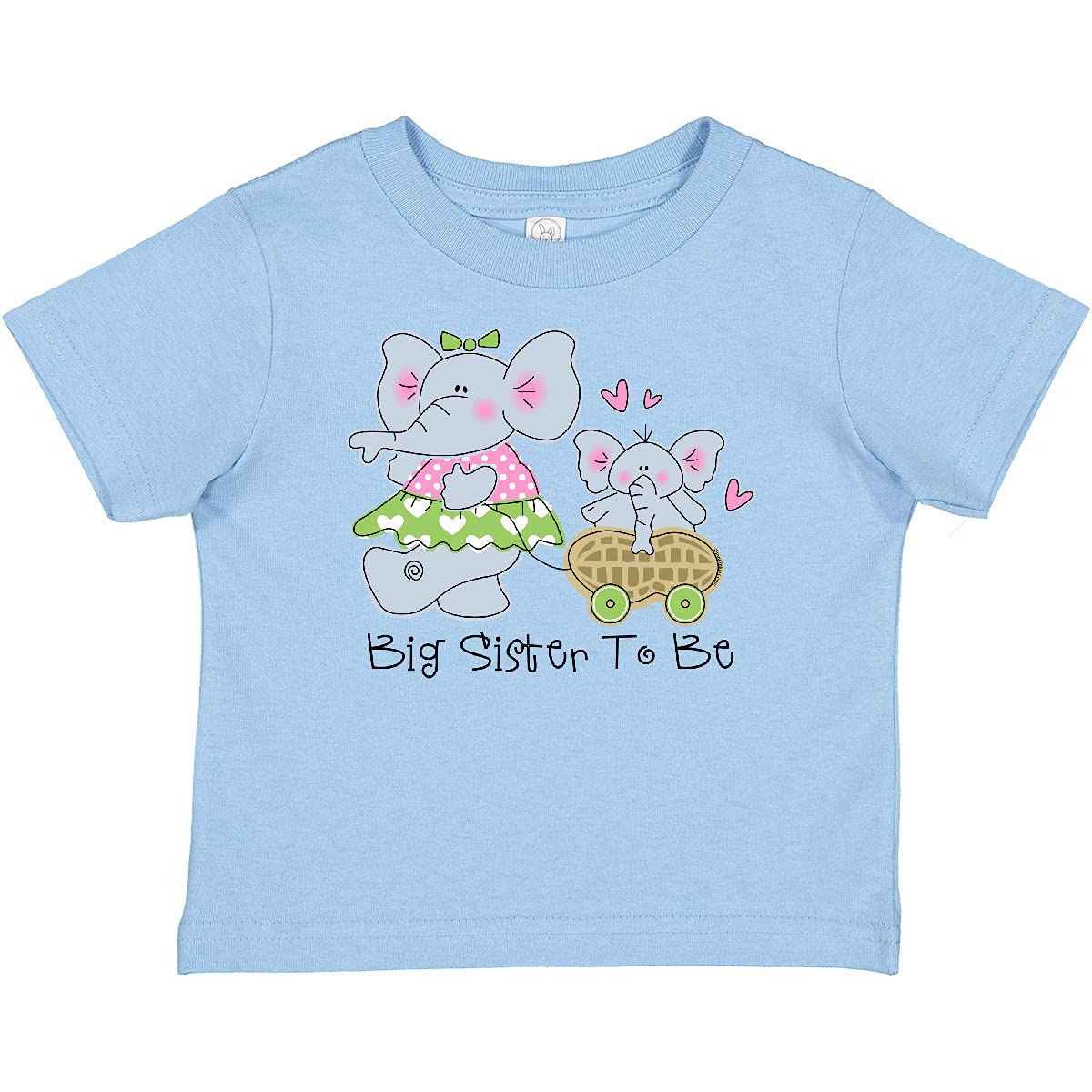 Inktastic Elephant Future Big Sister Baby T-Shirt - Cute Cotton Toddler Tee for Sibling Announcement & Gender Reveal - Perfect Gift for New Big Sisters