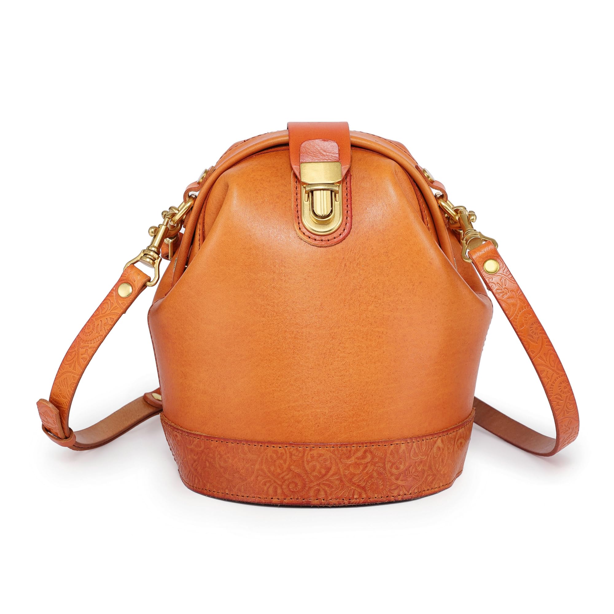 Doctor Bucket Crossbody Handbag for Women - Premium Genuine Cowhide Leather Purse | Luxurious & Versatile Shoulder Bag | Perfect for Work, Travel & Everyday Use