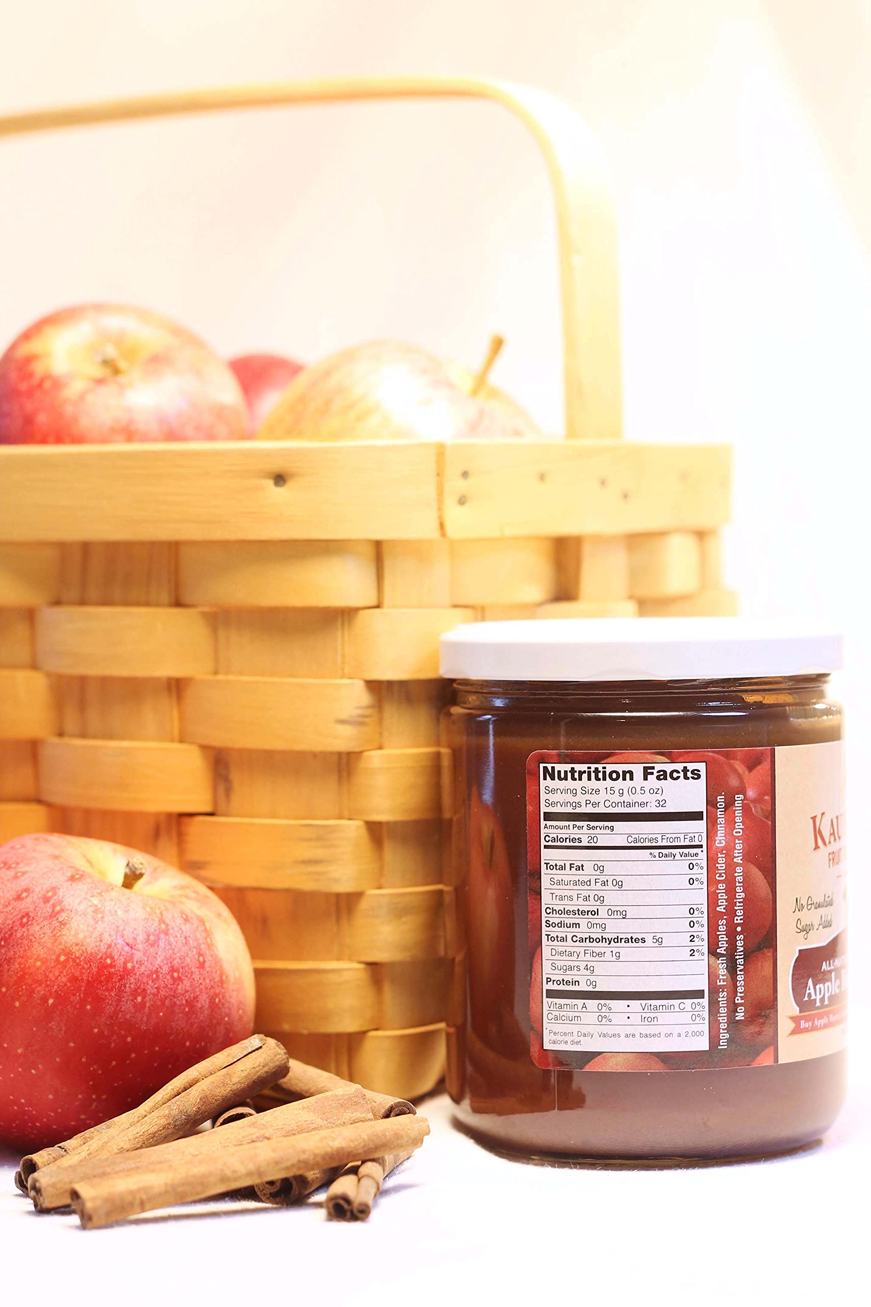 Kauffman Orchards Homemade Apple Butter Spread - No Sugar Added, 17 Oz (Pack of 12) | Gluten-Free, Vegan-Friendly Fruit Preserve for Toast, Pancakes & Baking | Perfect Breakfast Spread & Gift Idea