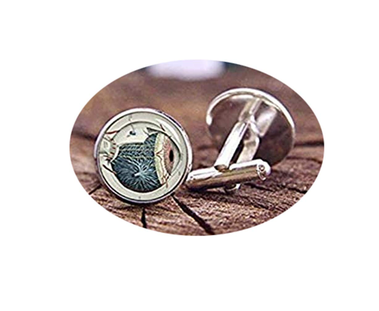 Death Devil Art Picture Cufflinks - Vintage Anatomical Eye Cuff Links - Human Eye Anatomy Cufflinks - Custom Wedding Birthday Anniversary Graduation Gifts - Unique Love Present for Him - Perfect for Formal Events, Business Meetings & Special Occasions