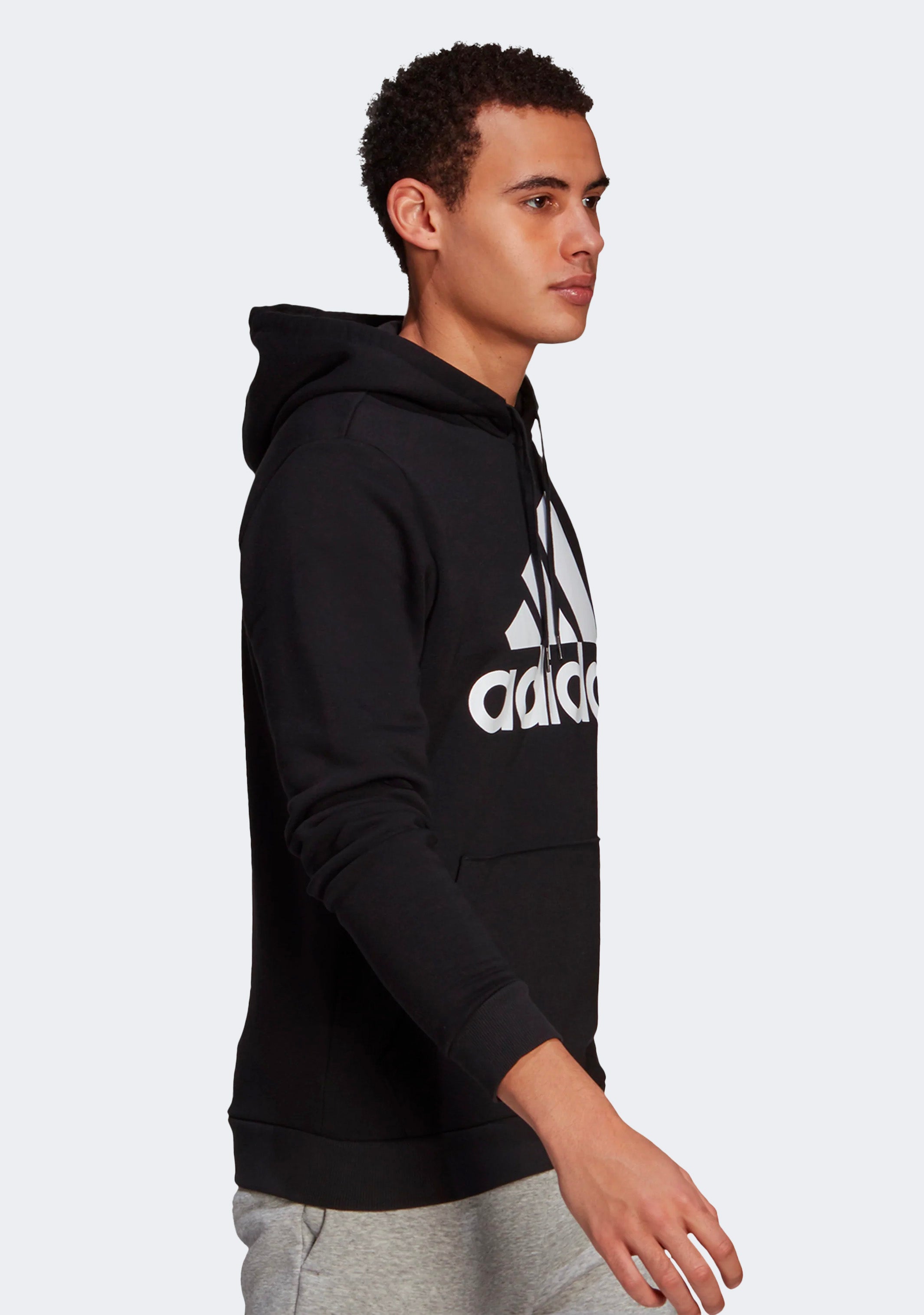Adidas Men's Essentials Big Logo Fleece Hoodie - Warm Casual Pullover Sweatshirt for Gym, Running & Streetwear Fashion