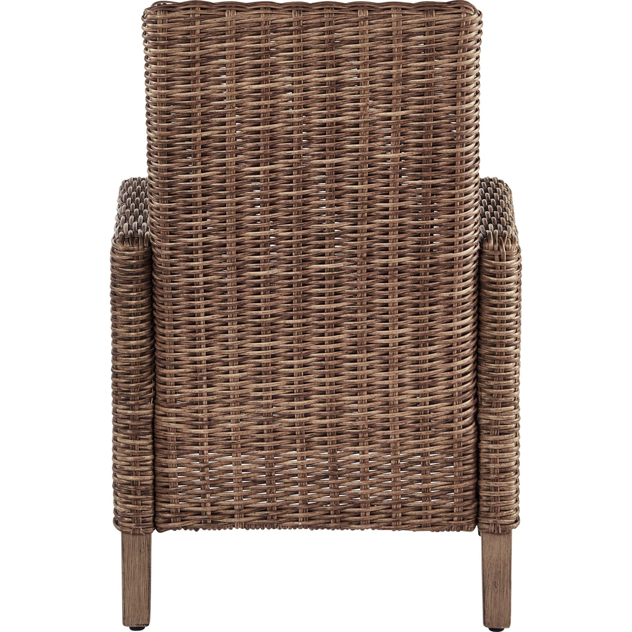 Beachcroft Outdoor Patio Chair with Cushion - Set of 2, Beige Waterproof Wicker Furniture for Poolside, Garden, Deck & Backyard Relaxation