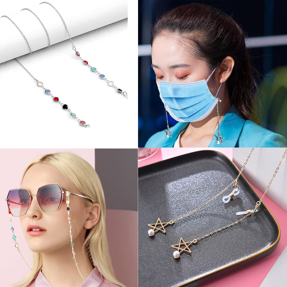 6Pcs Stylish Non-Slip Glasses Chain for Women - Eyewear & Mask Holder for Daily Use