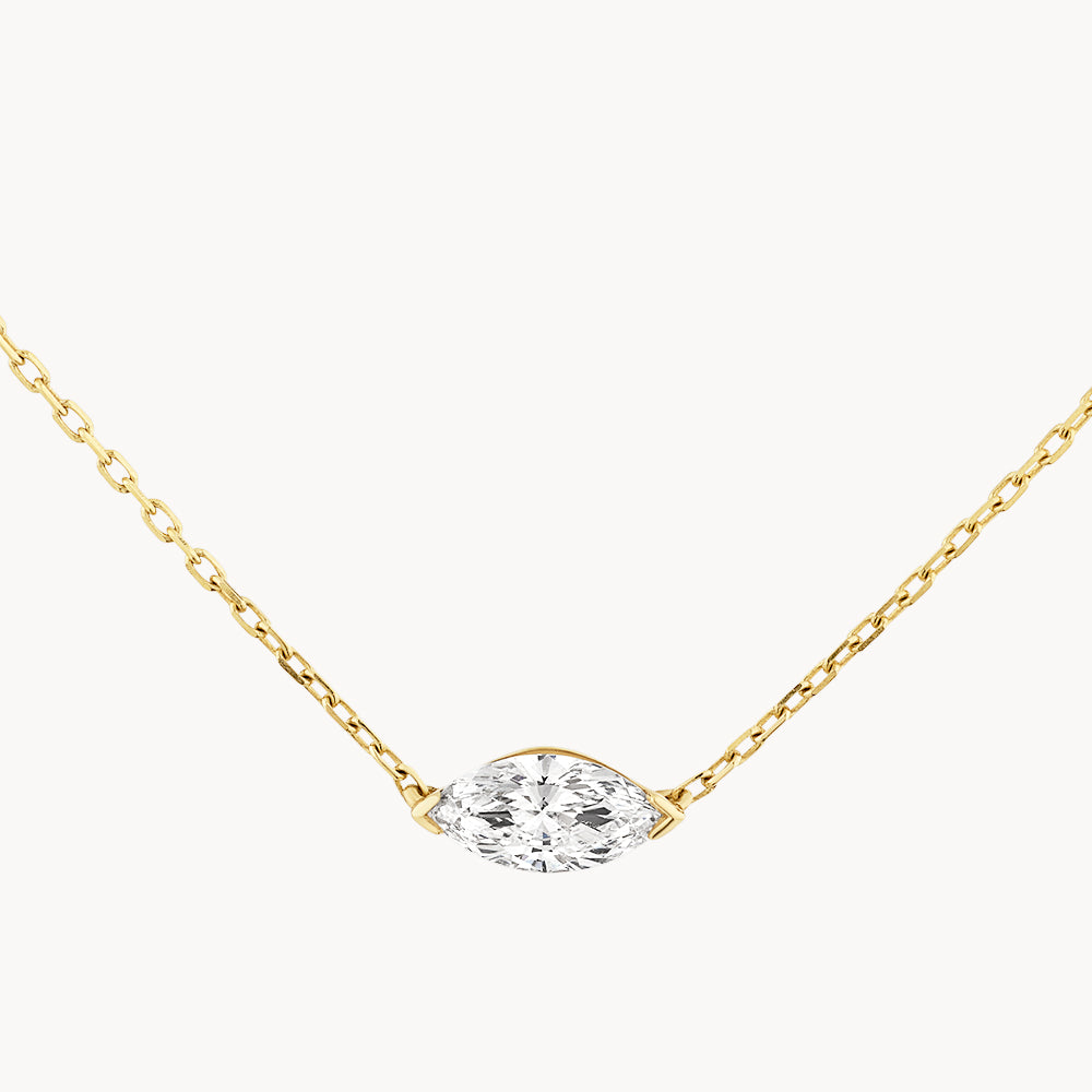 0.20ct Lab Grown Marquise Diamond Necklace in 10k Gold - Perfect for Weddings, Anniversaries & Special Occasions