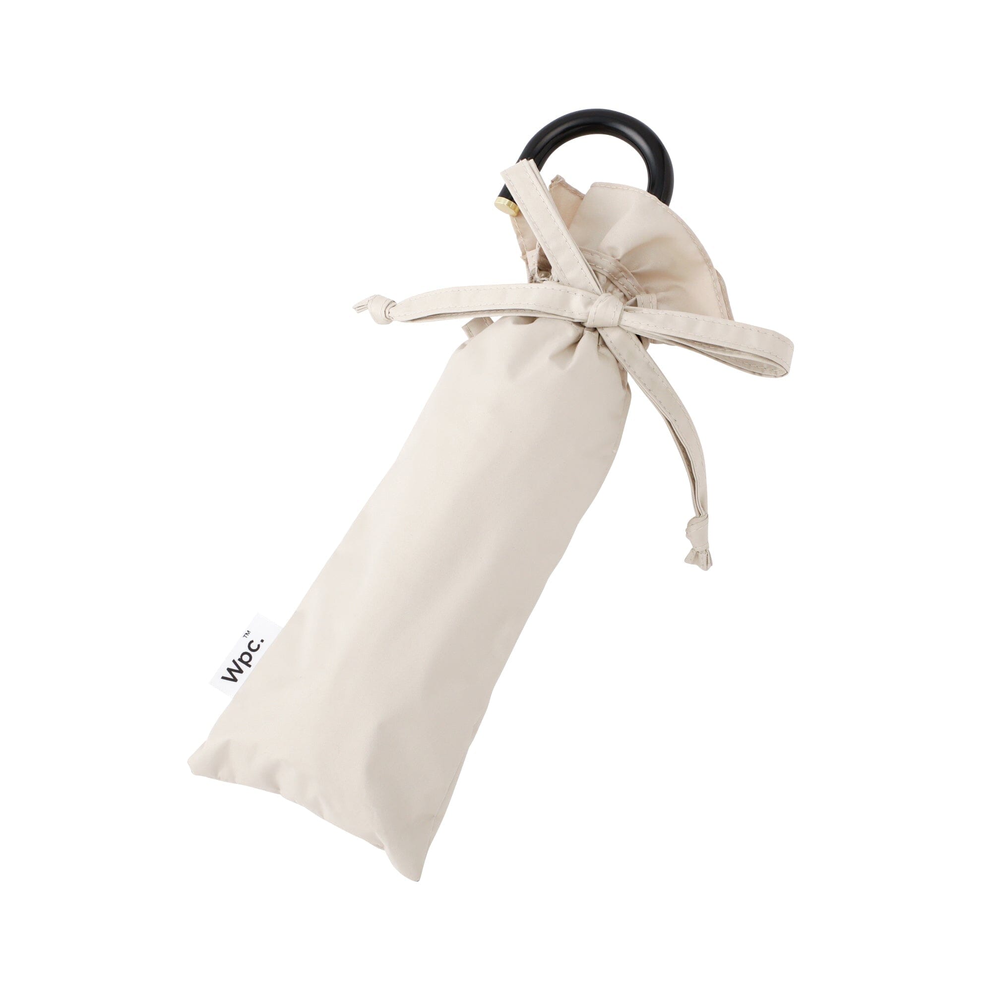 Classic Frill Folding Umbrella 50cm Beige - Compact Travel Umbrella for Women & Men, Windproof & UV Protection - Perfect for Sunny Days, Rainy Weather, Beach, Travel & Outdoor Activities