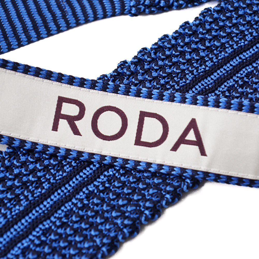 Roda Blue Knit Silk Tie for Men - Elegant & Stylish Necktie for Business, Weddings & Formal Events