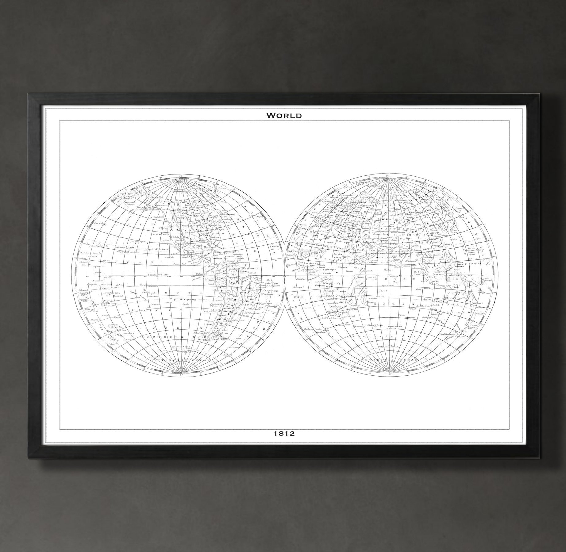 World Map Wall Art - Home & Office Decor for Travel Lovers