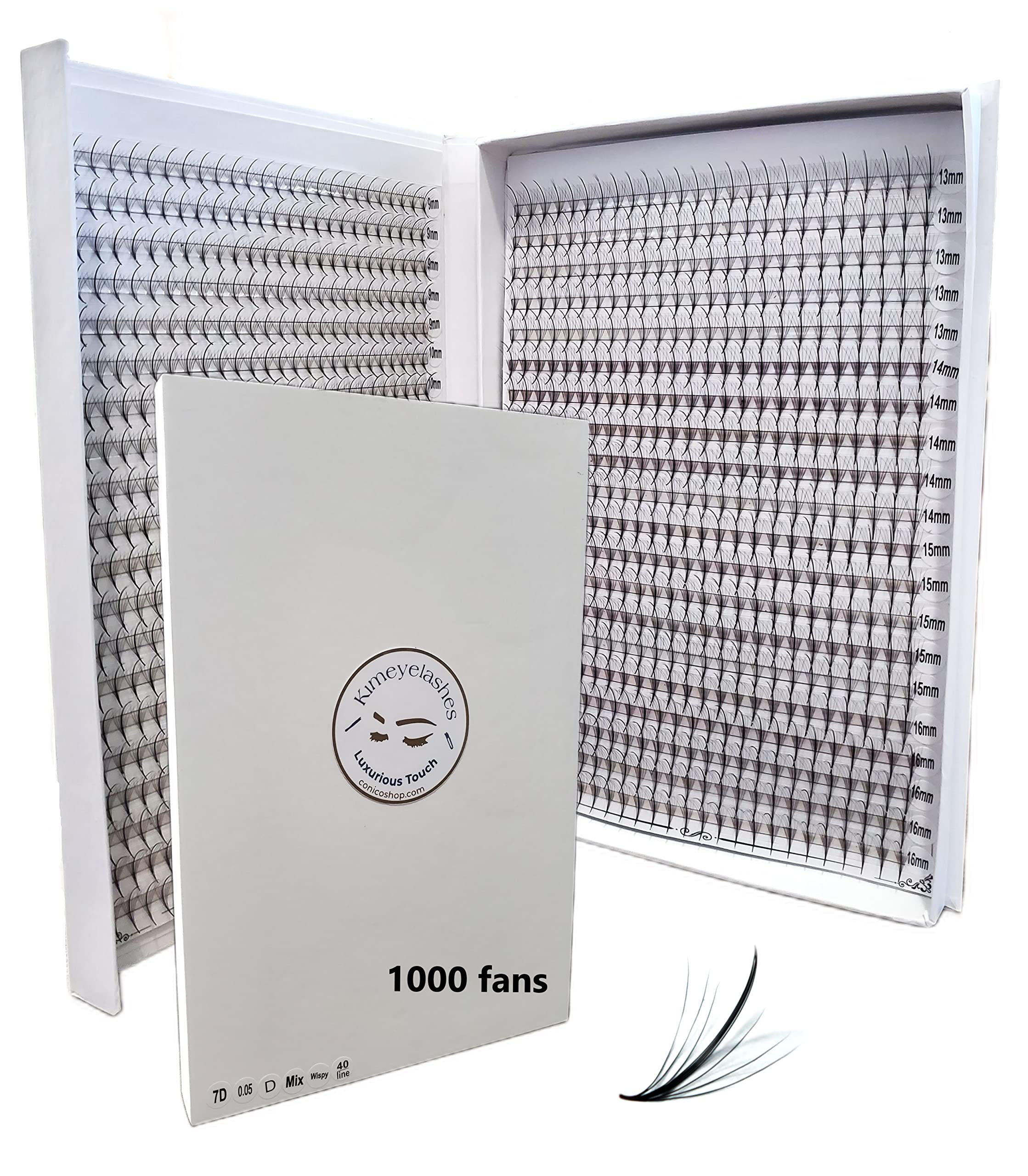 **1200 Wispy Premade Eyelash Fans - 5D 0.07 Mixed Lengths 9-16mm & 1000 Fans 7D 0.05 Volume Loose Lashes - C/D Curl Handmade Eyelash Extensions for Volume & Wispy Look - Perfect for Bridal, Party, and Daily Wear**